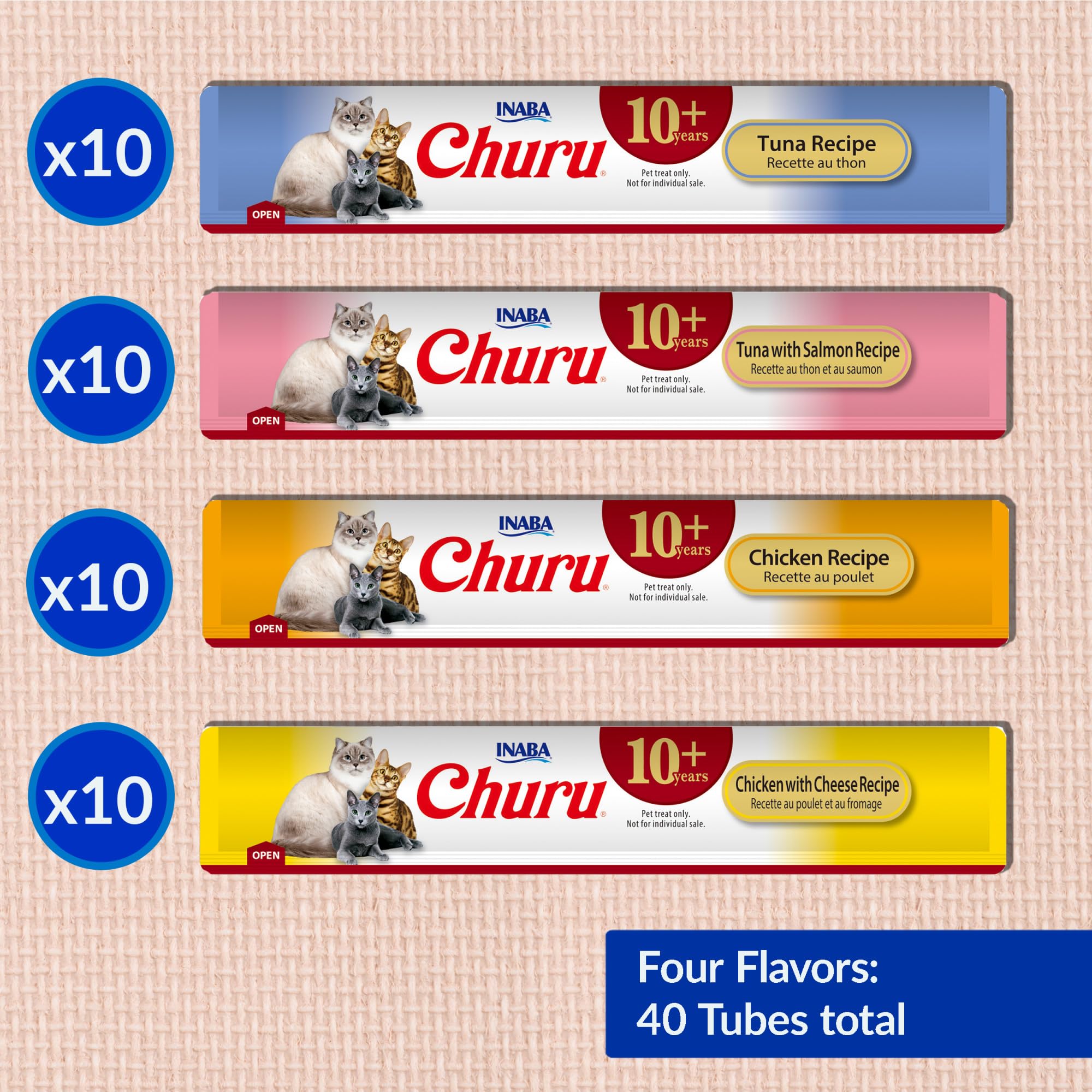 Foto 3 | Cat Treats Inaba Churu Para Mayores De 10 Años, Atún Y Pollo, 40 X 15 Ml - Venta Internacional.