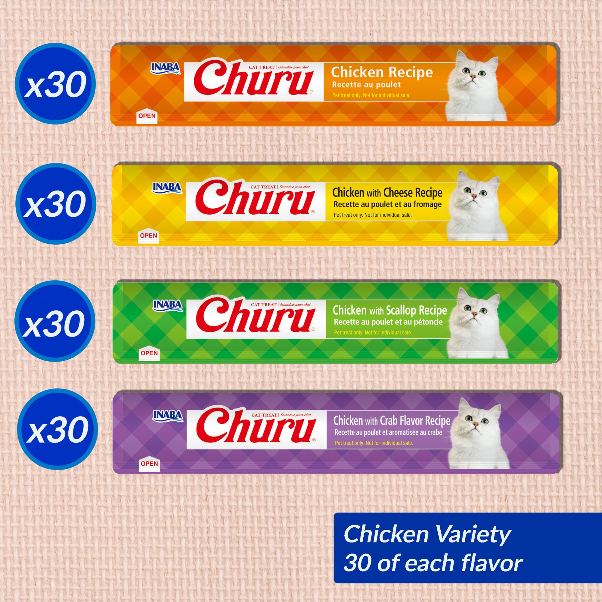 Foto 3 | Puré Cremoso Exprimible Para Lamer Churu De Cat Treats Inaba, 120 X 15 Ml - Venta Internacional.