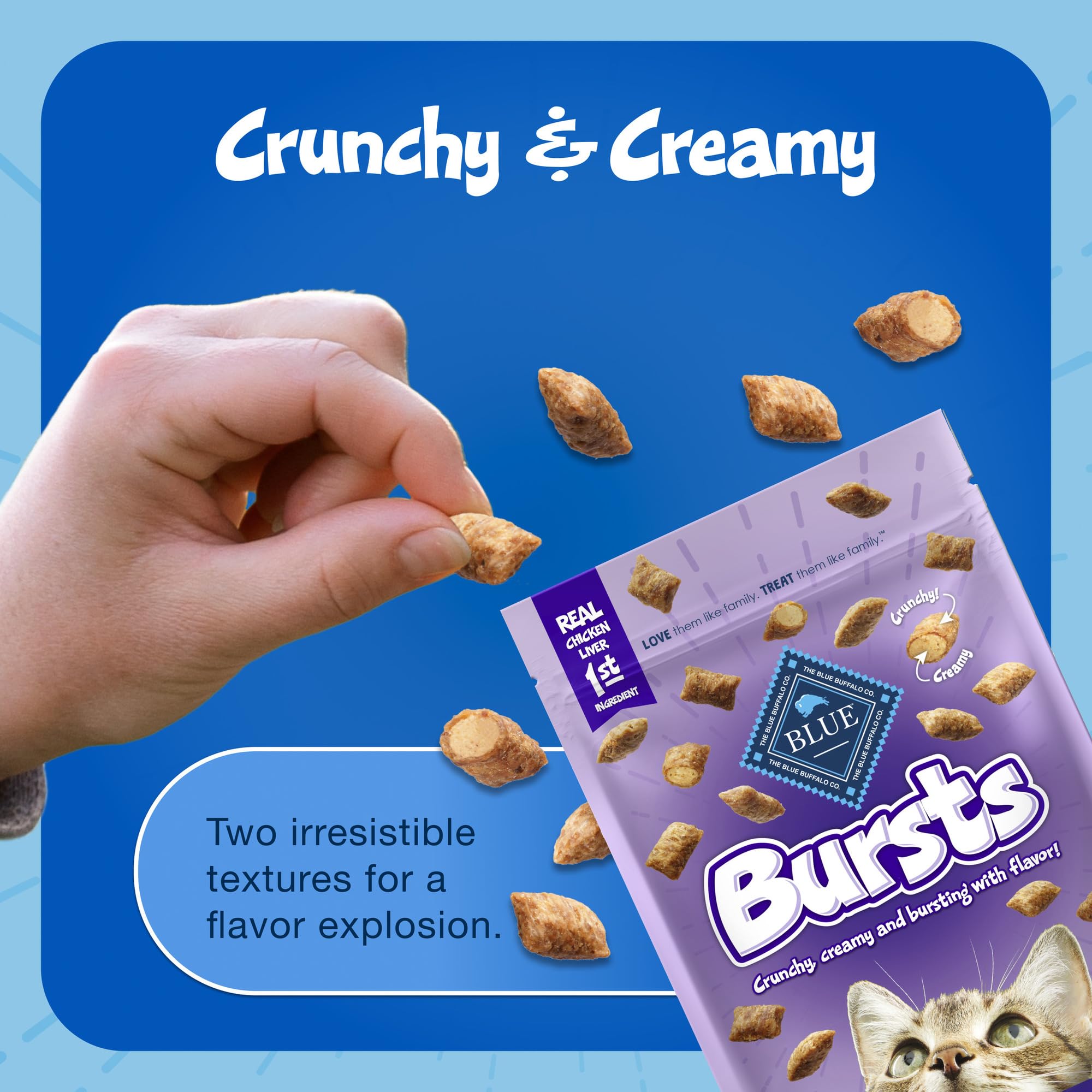 Foto 7 pulgar | Cat Treats Blue Buffalo Bursts  Tarro Crujiente Y Cremoso De 350 Ml - Venta Internacional.