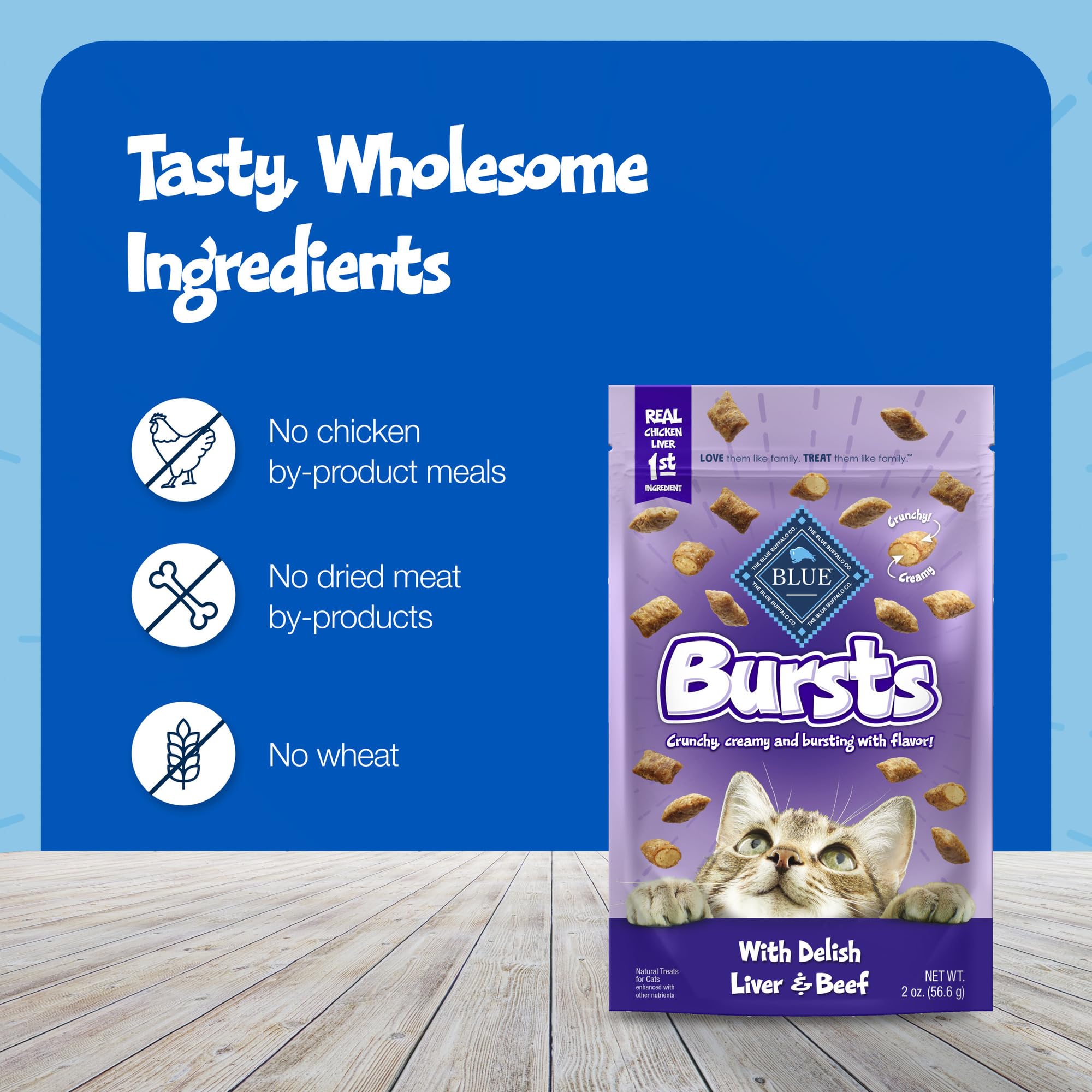 Foto 8 pulgar | Cat Treats Blue Buffalo Bursts  Tarro Crujiente Y Cremoso De 350 Ml - Venta Internacional.