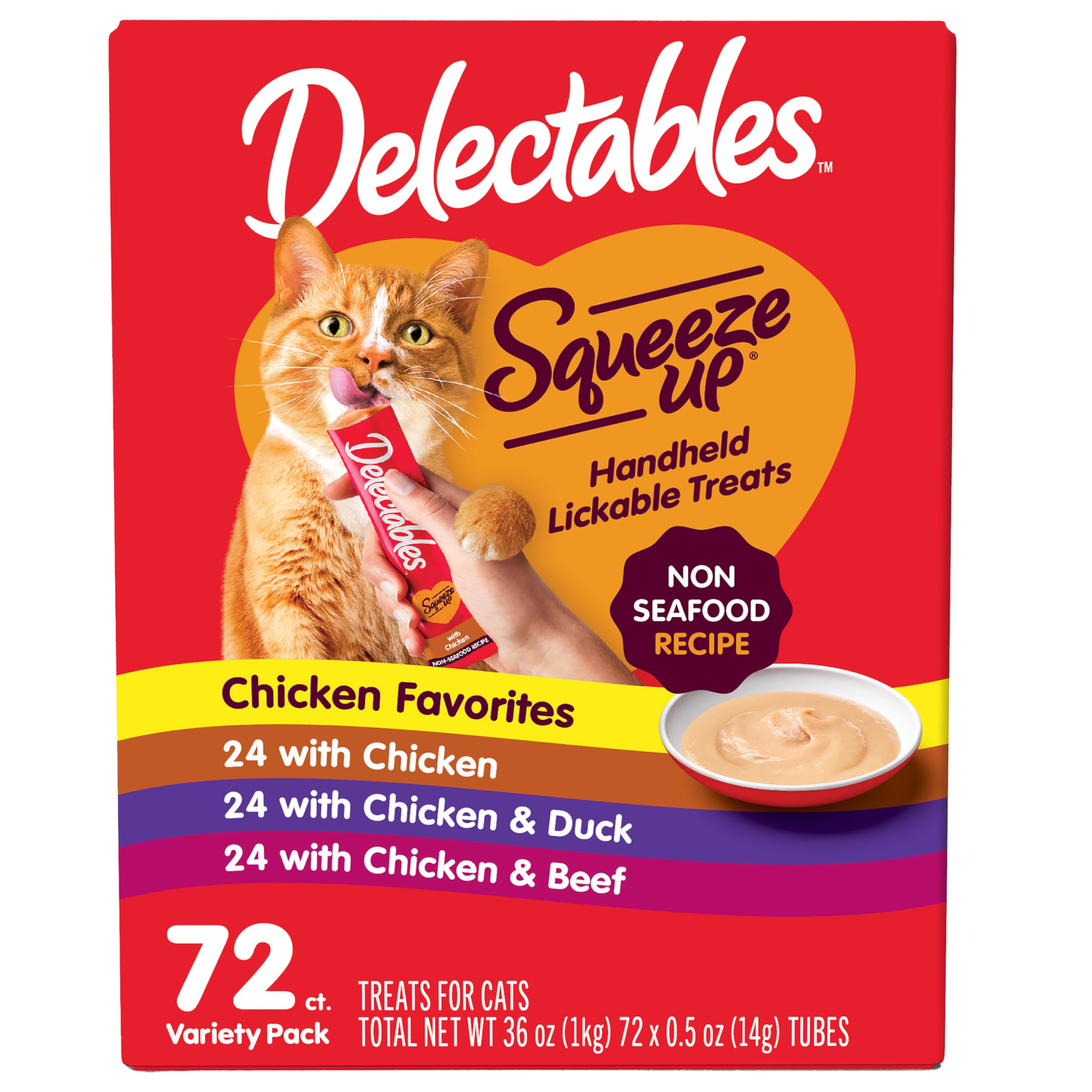 Foto 1 | Cat Treats Hartz Delectables Squeeze Up  Productos Sin Mariscos  72 X 15 Ml - Venta Internacional.