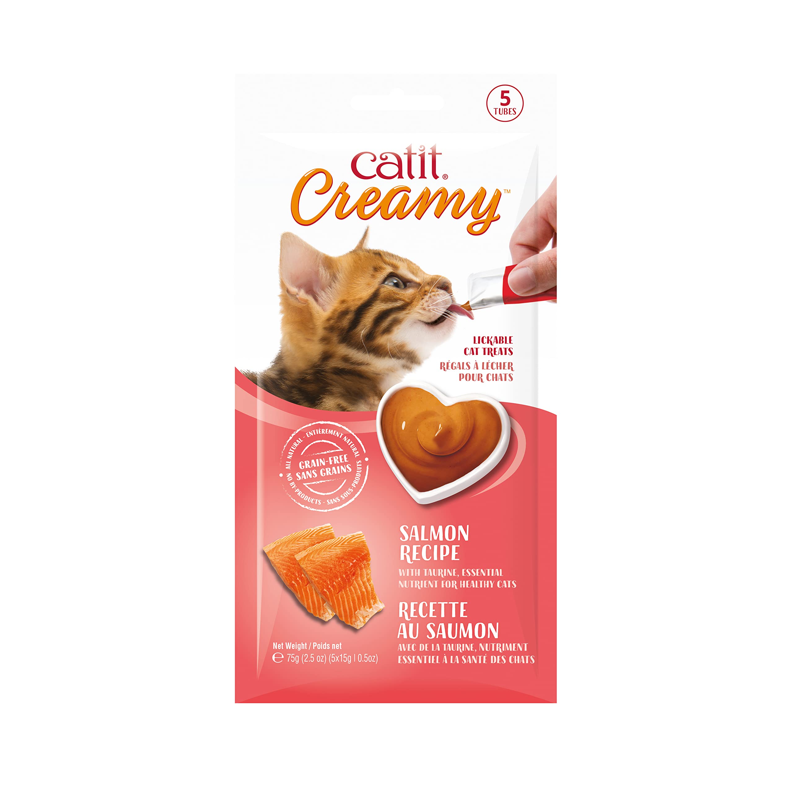 Foto 2 pulgar | Salmón Hidratante  Cremoso Y Lamible Cat Treat Catit  Paquete De 5 - Venta Internacional.