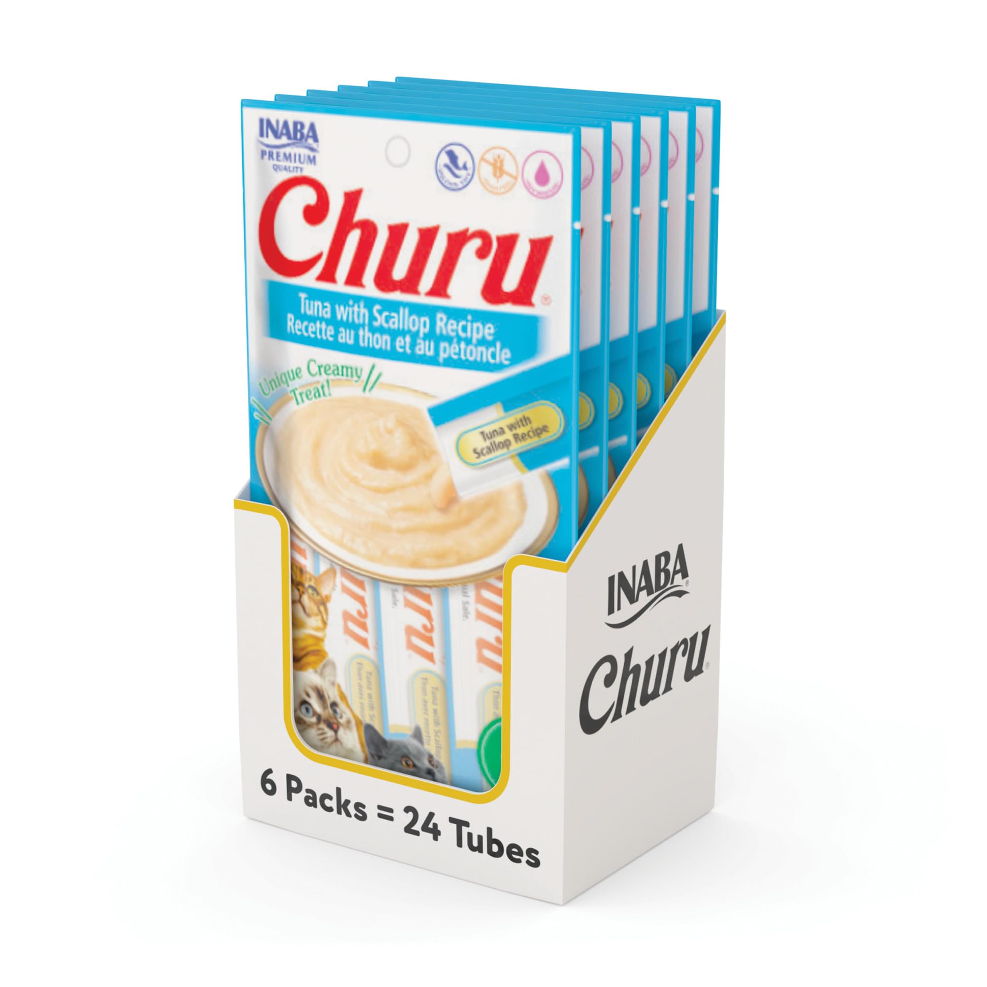 Foto 2 pulgar | Puré Cremoso De Atún Con Vieira Para Lamer Churu De Cat Treats Inaba - Venta Internacional.
