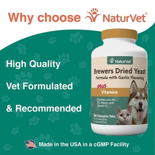 Foto 3 | Levadura Seca de Cerveza para Mascotas Naturvet con Ajo 500 Tabletas Masticables - Venta Internacional