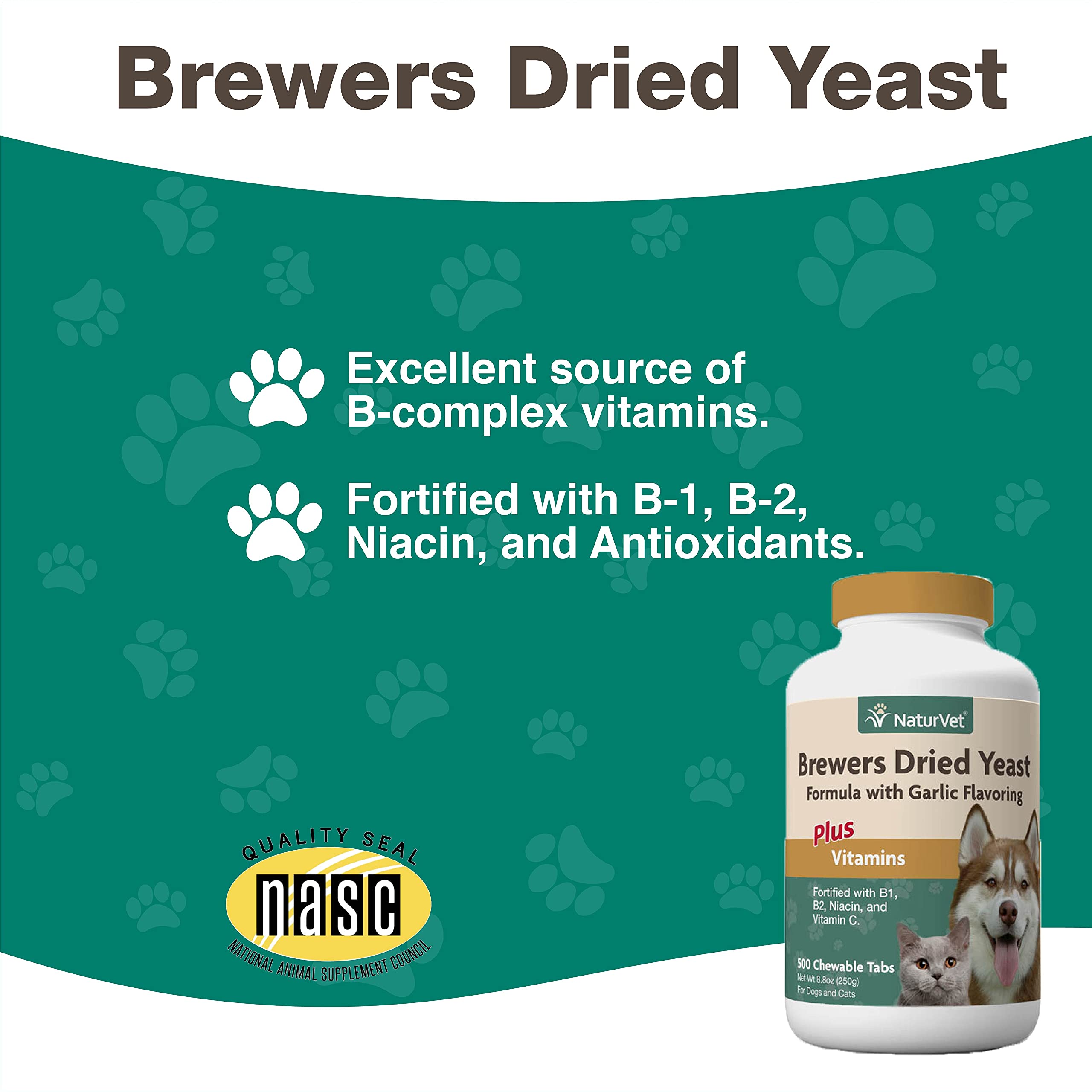 Foto 5 pulgar | Levadura Seca de Cerveza para Mascotas Naturvet con Ajo 500 Tabletas Masticables - Venta Internacional