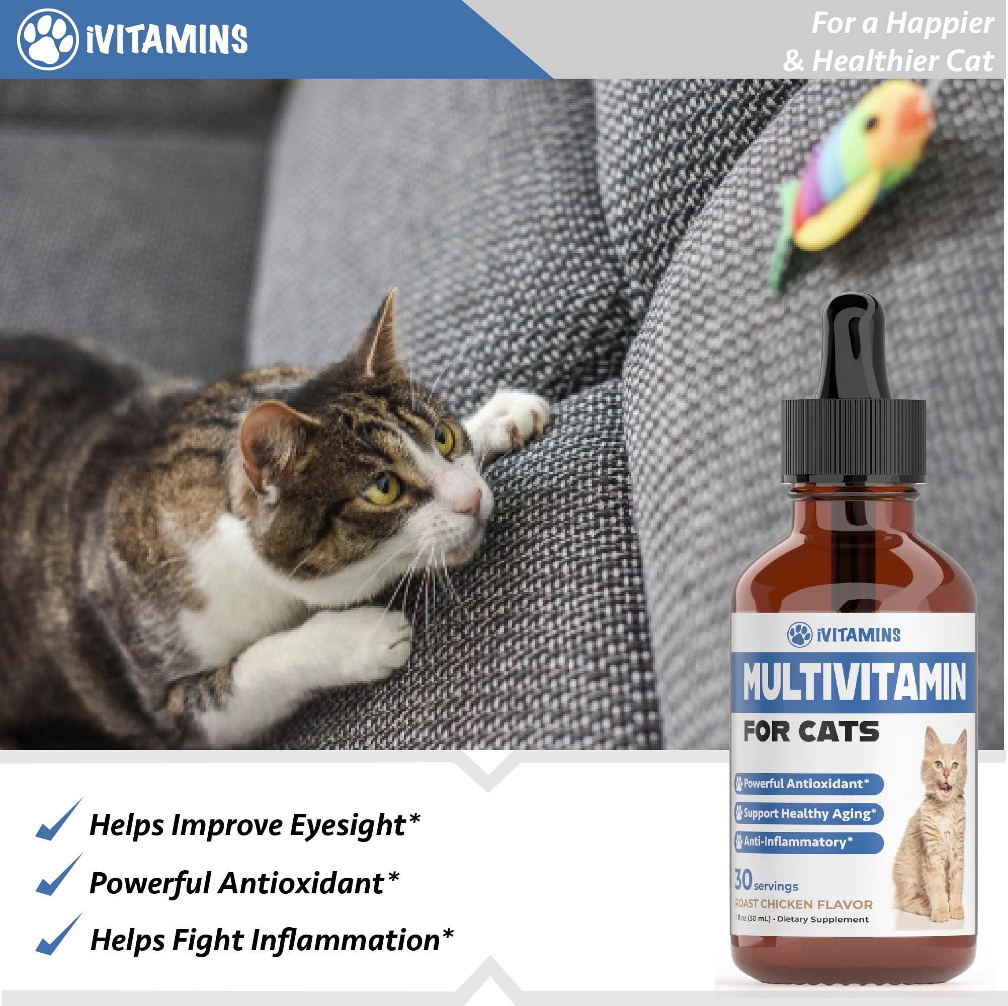 Foto 6 pulgar | Multivitamínico Para Gatos, Vitaminas I, Que Apoyan La Salud Inmunológica, 30 Ml - Venta Internacional.