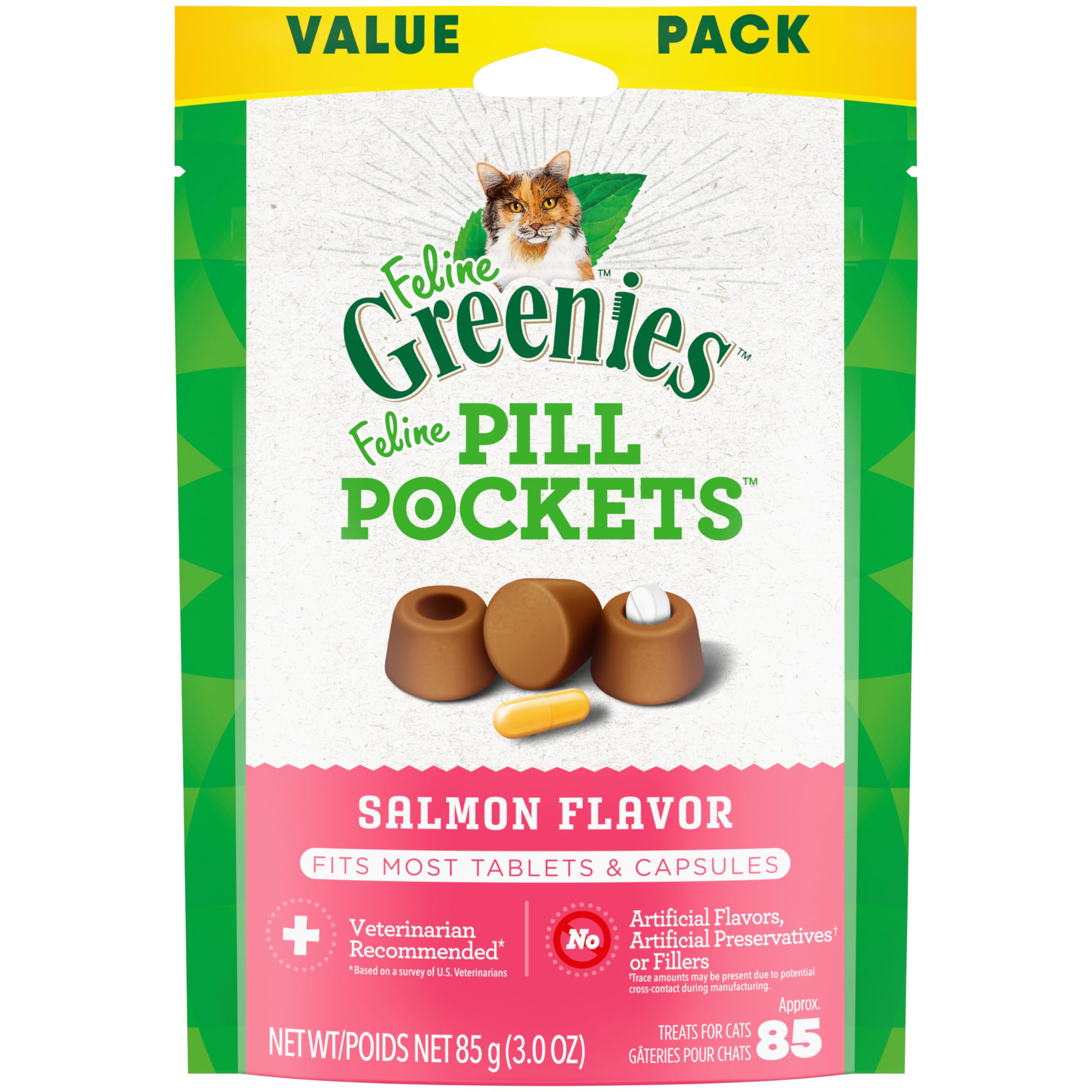 Foto 2 pulgar | Cat Treats Greenies Feline Pill Pockets Salmon 85 Golosinas - Venta Internacional.