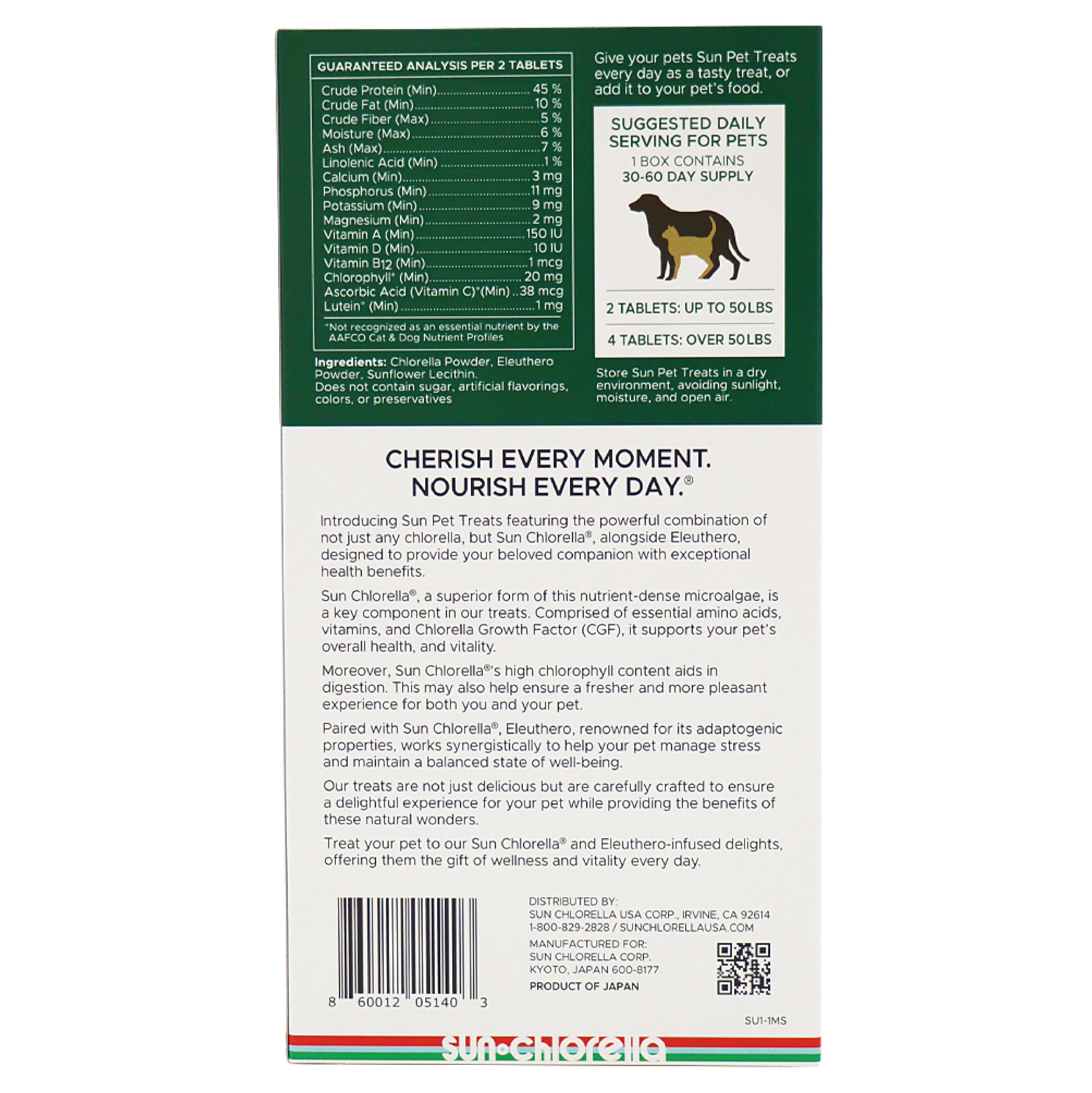 Foto 7 | Suplemento Sun Chlorella Sun Pet Treats, Superalimento Verde - Venta Internacional.
