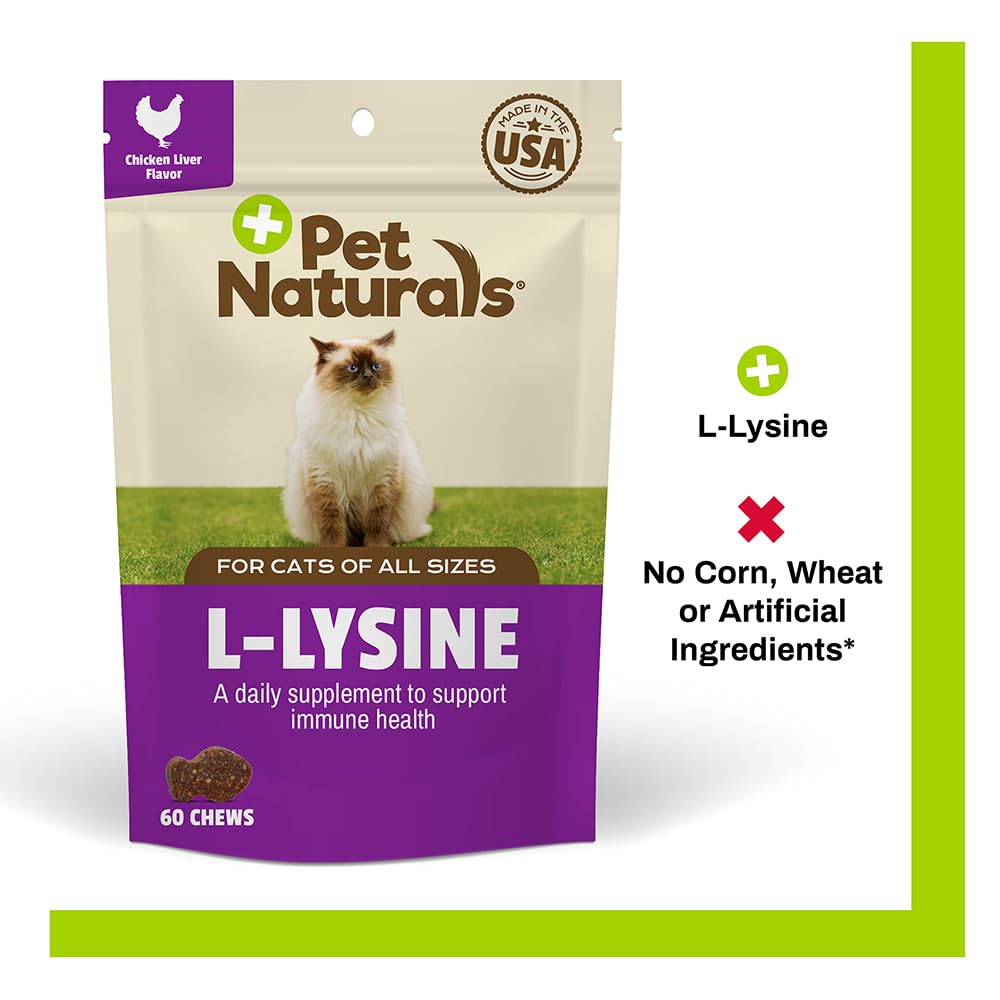Foto 3 pulgar | Suplemento De Lisina Para Gatos De Pet Naturals, 60 Unidades Masticables - Venta Internacional.