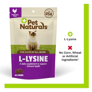 Foto 2 | Suplemento De Lisina Para Gatos De Pet Naturals, 60 Unidades Masticables - Venta Internacional.