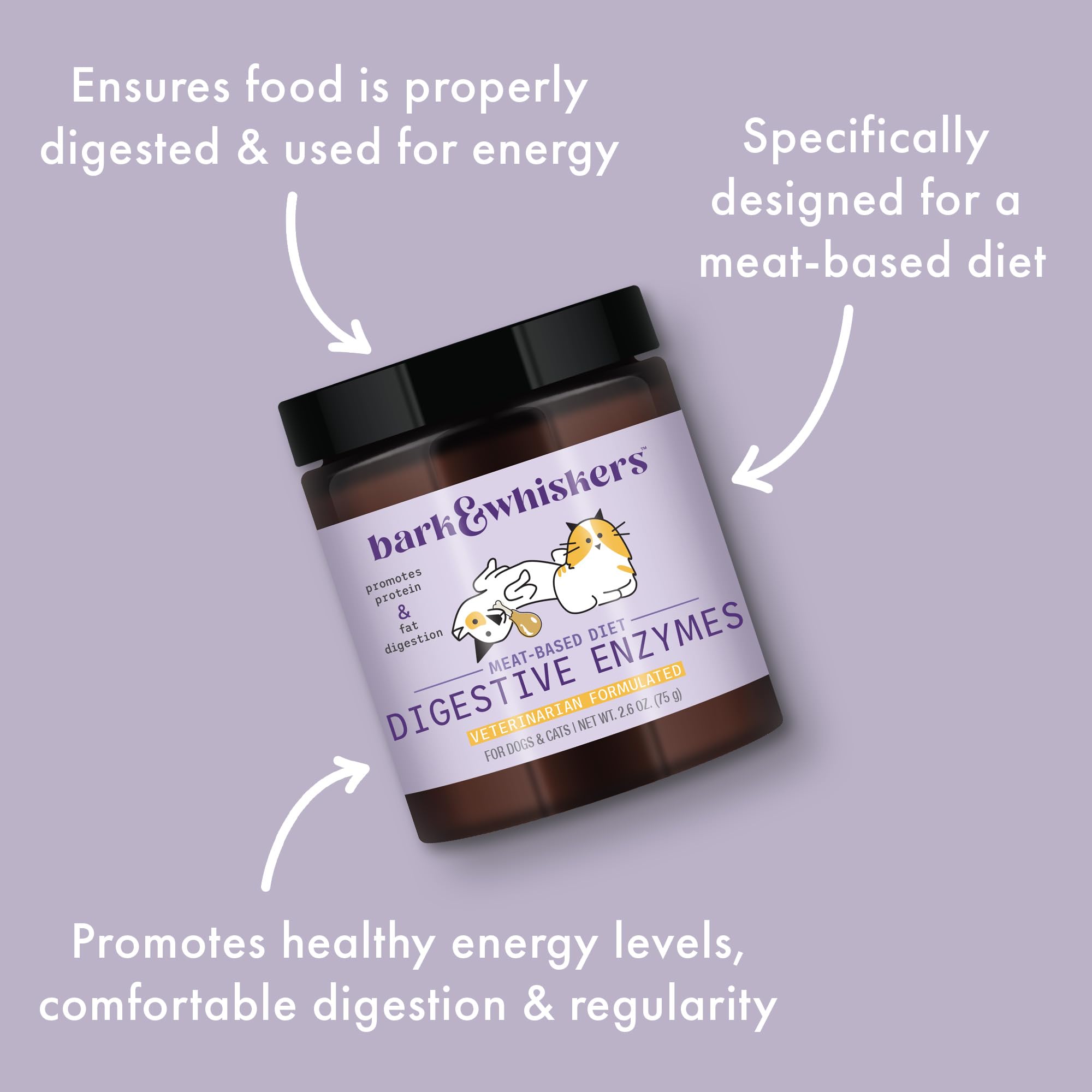 Foto 5 | Enzimas Digestivas Bark & Whiskers Para Perros Y Gatos 75 G - Venta Internacional.
