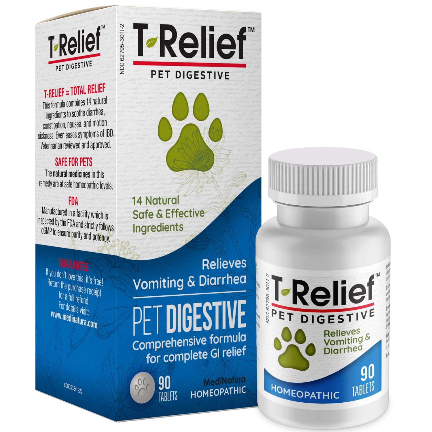 Foto 1 | Tabletas Digestivas Medinatura T-relief Pet 90 Tabletas - Venta Internacional.
