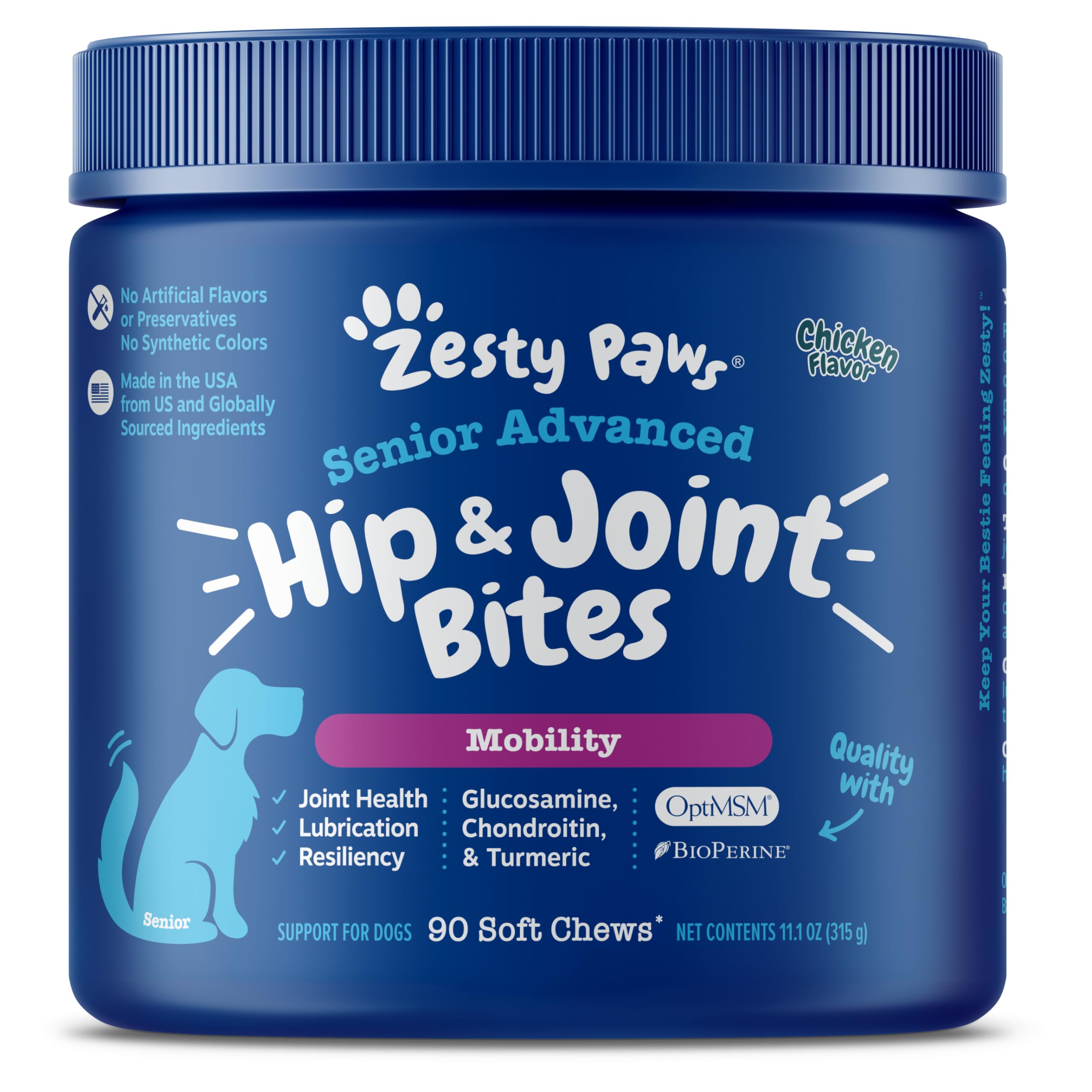 Foto 2 pulgar | Joint Supplement Zesty Paws Mobility Bites Para Perros, 90 Unidades - Venta Internacional.