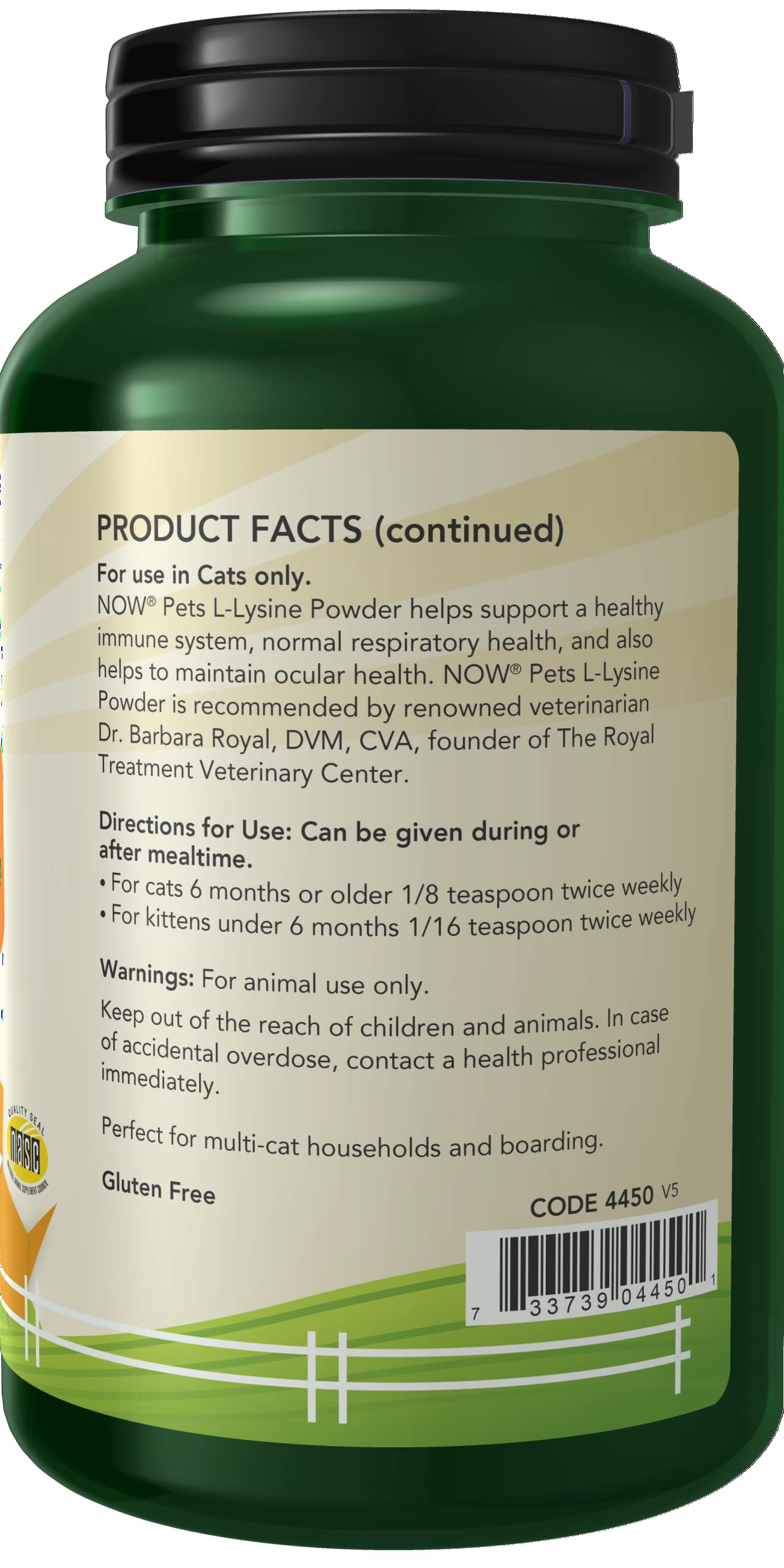 Foto 3 pulgar | Polvo De L-lisina Supplement Now Pet Health Para Gatos, 240 Ml - Venta Internacional.