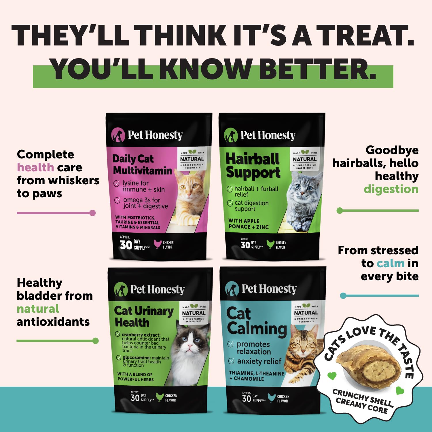 Foto 6 | Masticales Multivitamínicos Para Gatos Pet Honesty Health Support 90 Días - Venta Internacional.