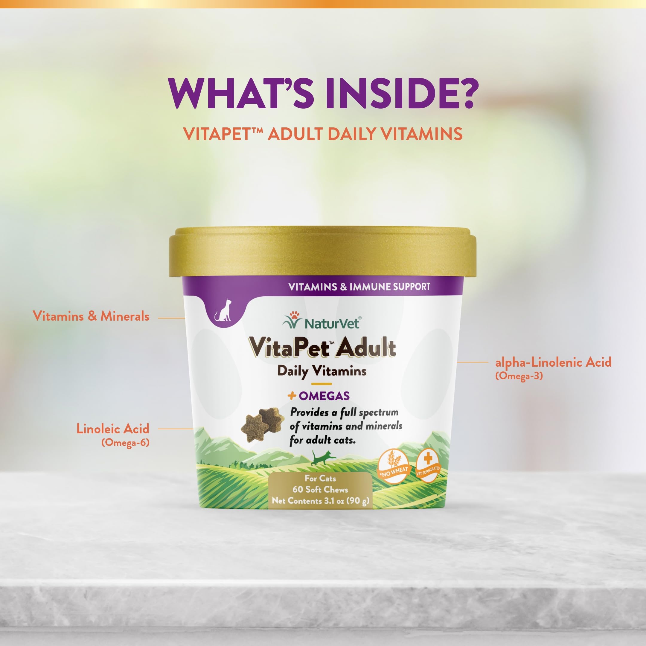 Foto 5 | Vitaminas Y Omegas Para Gatos Naturvet Vitapet Adult 60 Soft Chews - Venta Internacional.