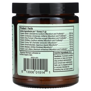 Foto 2 | Suplemento Dr. Mercola Bark & Whiskers De Hongos Fermentados Orgánicos 60 G - Venta Internacional.