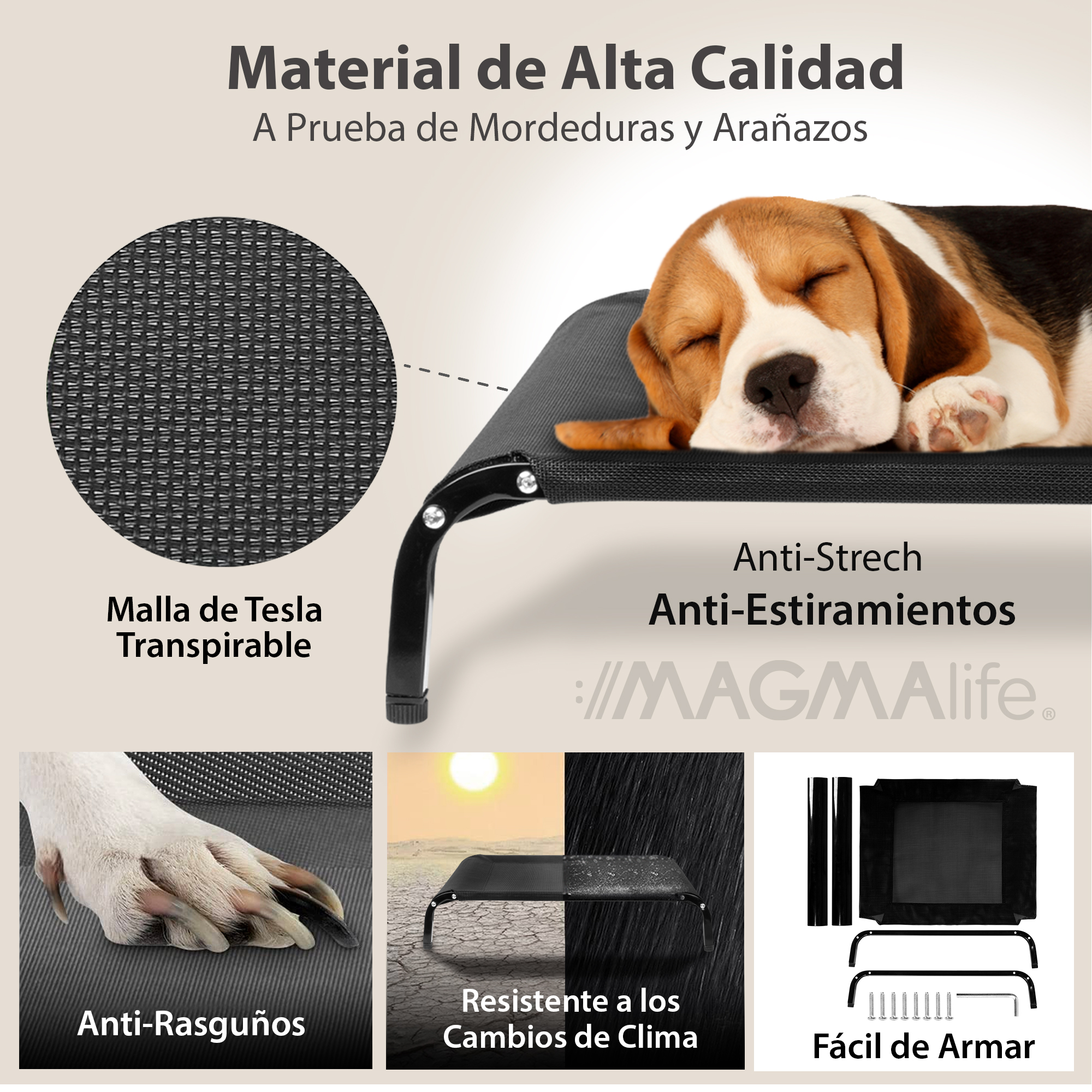 Foto 3 pulgar | Cama Elevada para Mascotas Magmalife con Malla Lavable y Transpirable Antideslizante Apto para Usarse en Interior y