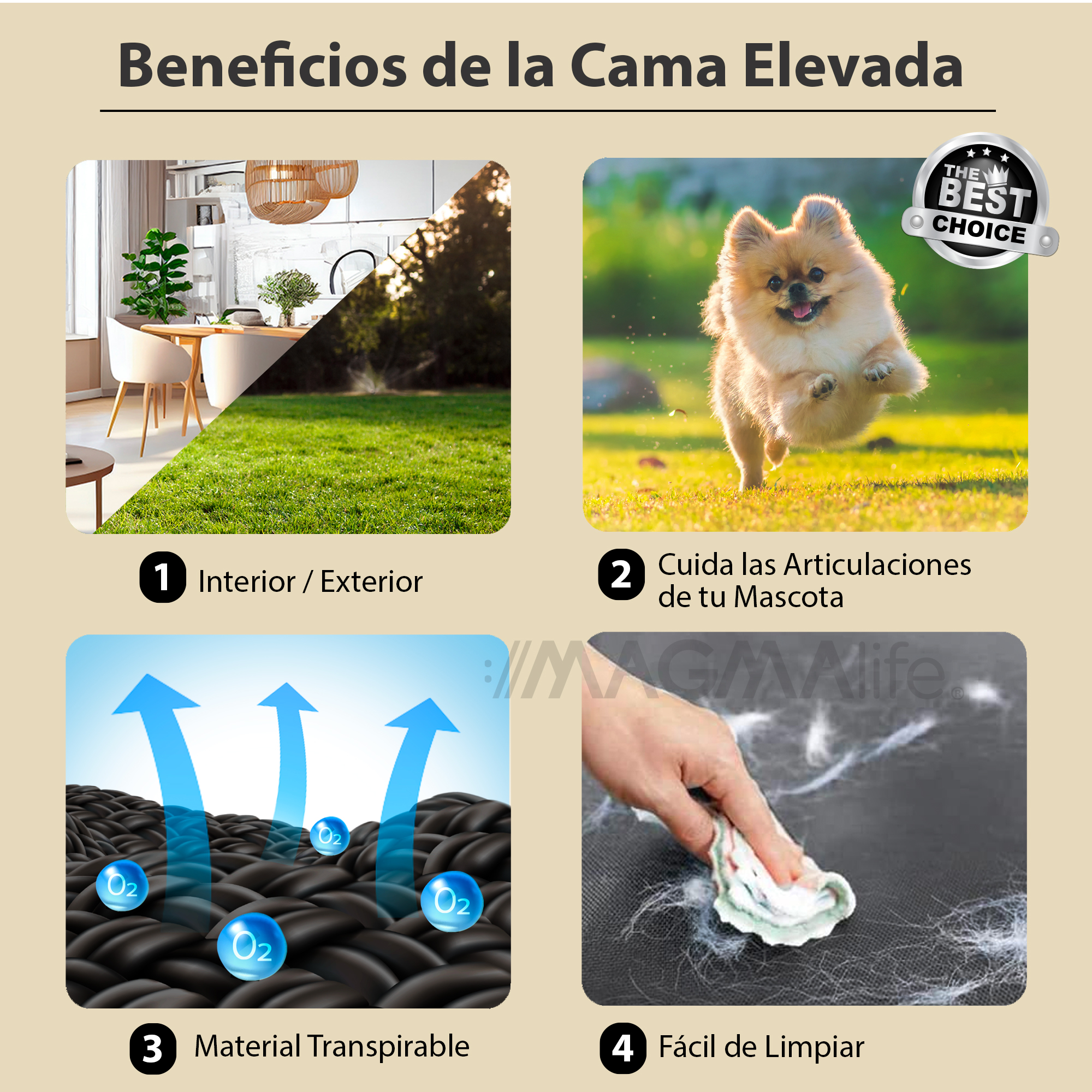 Foto 4 pulgar | Cama Elevada para Mascotas Magmalife con Malla Lavable y Transpirable Antideslizante Apto para Usarse en Interior y