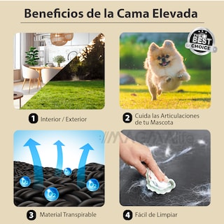 Foto 3 | Cama Elevada para Mascotas Magmalife con Malla Lavable y Transpirable Antideslizante Apto para Usarse en Interior y