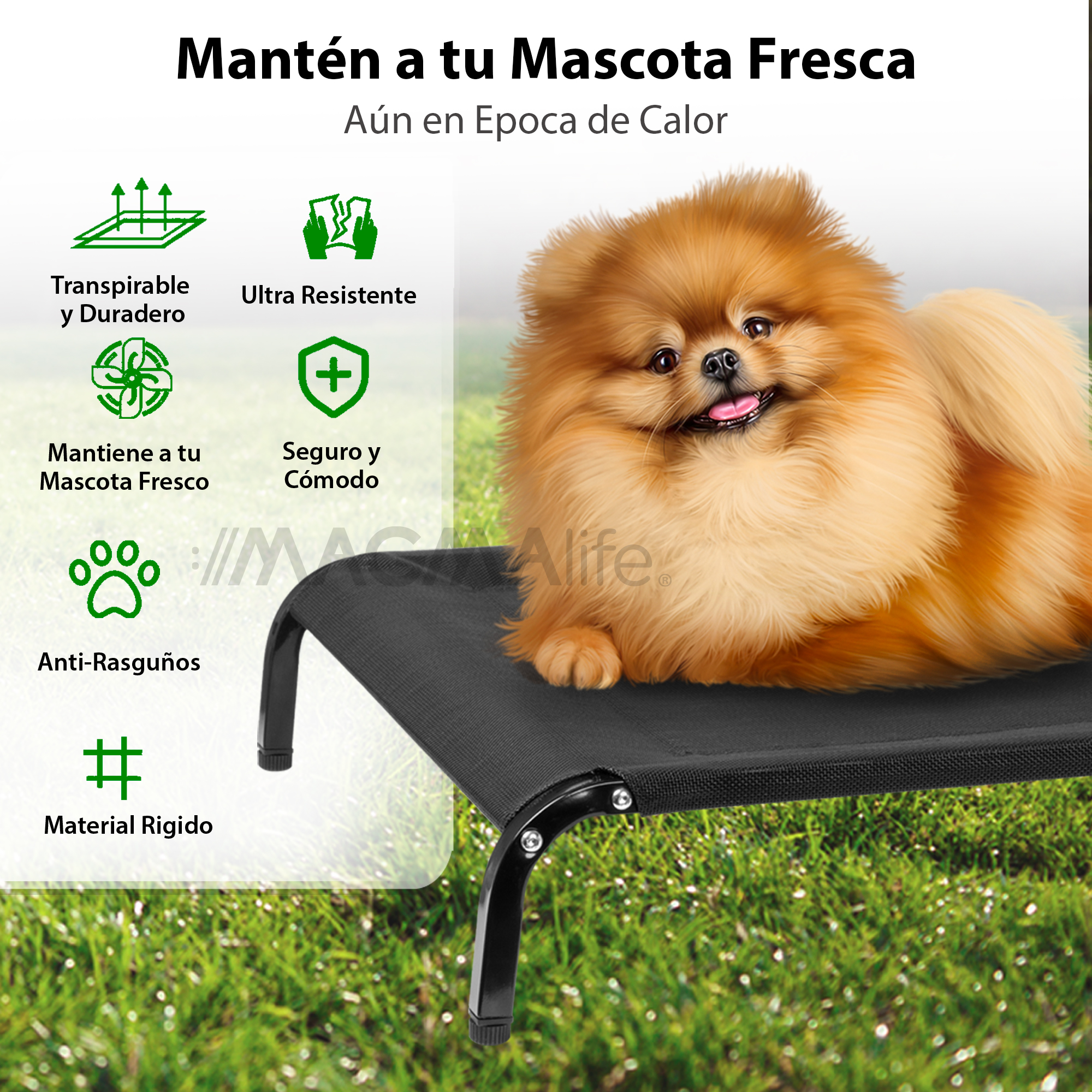 Foto 6 pulgar | Cama Elevada para Mascotas Magmalife con Malla Lavable y Transpirable Antideslizante Apto para Usarse en Interior y