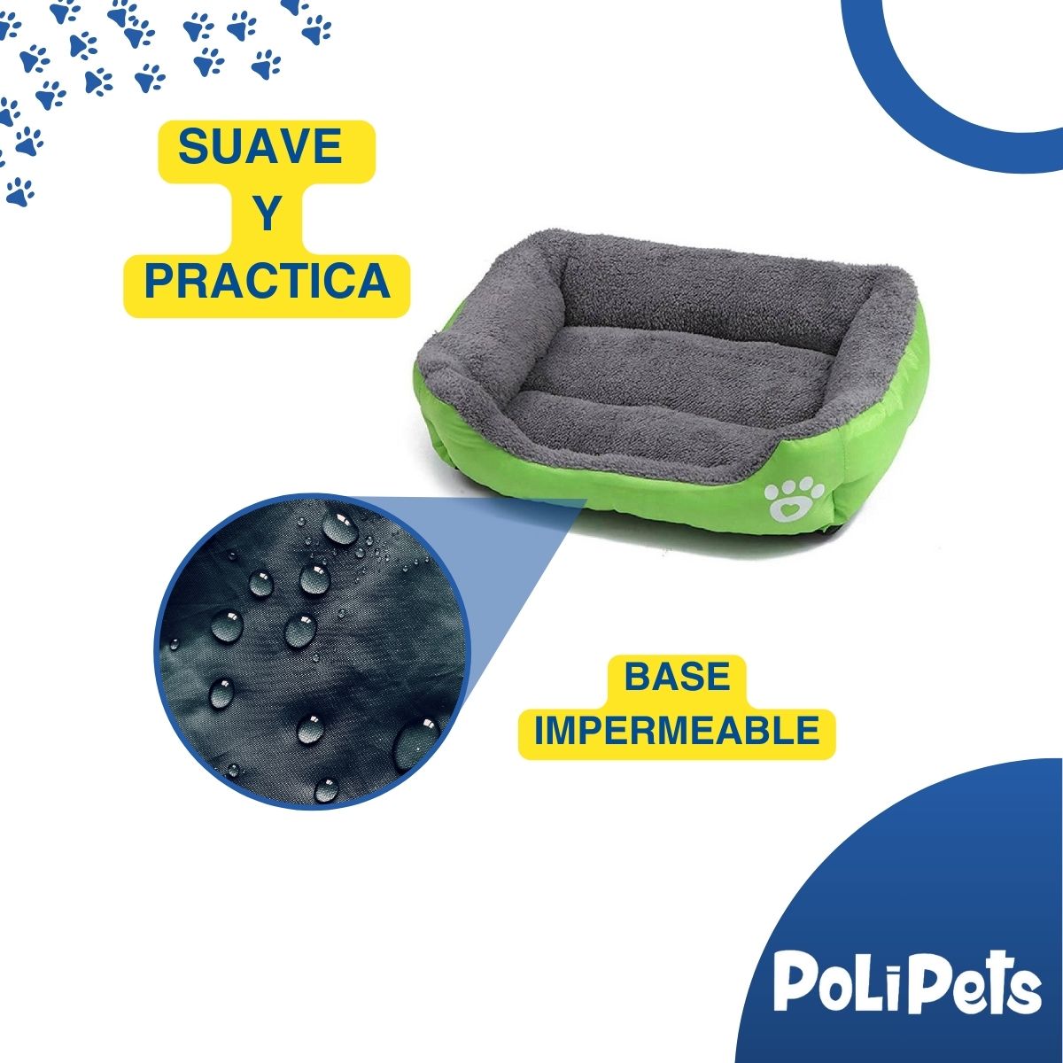 Foto 4 pulgar | Cama para Mascotas Poli Pets PP-CPMGR-54CM Verde