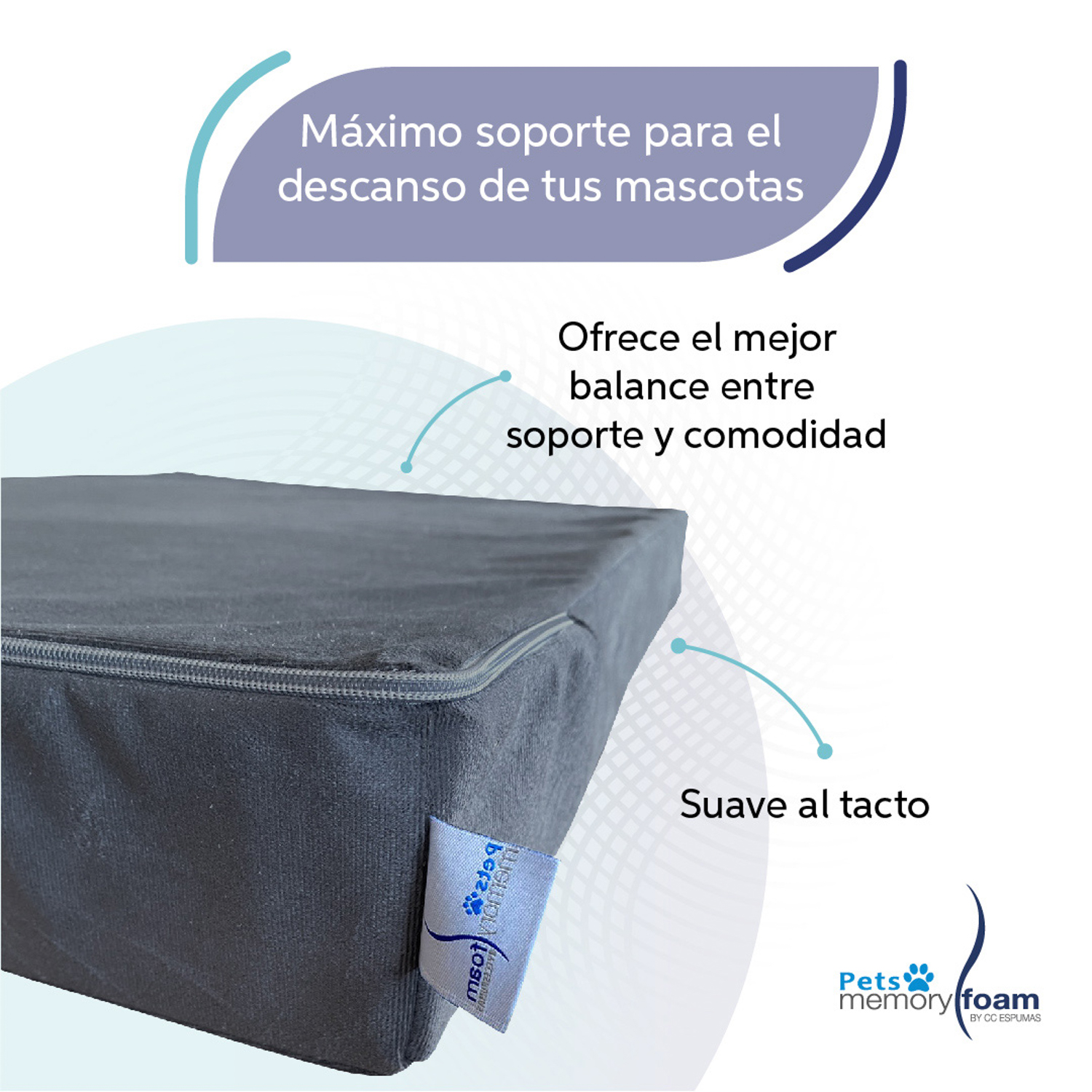 Foto 4 pulgar | Colchón para Mascotas Memory Foam  Ortopédico Extra Grande