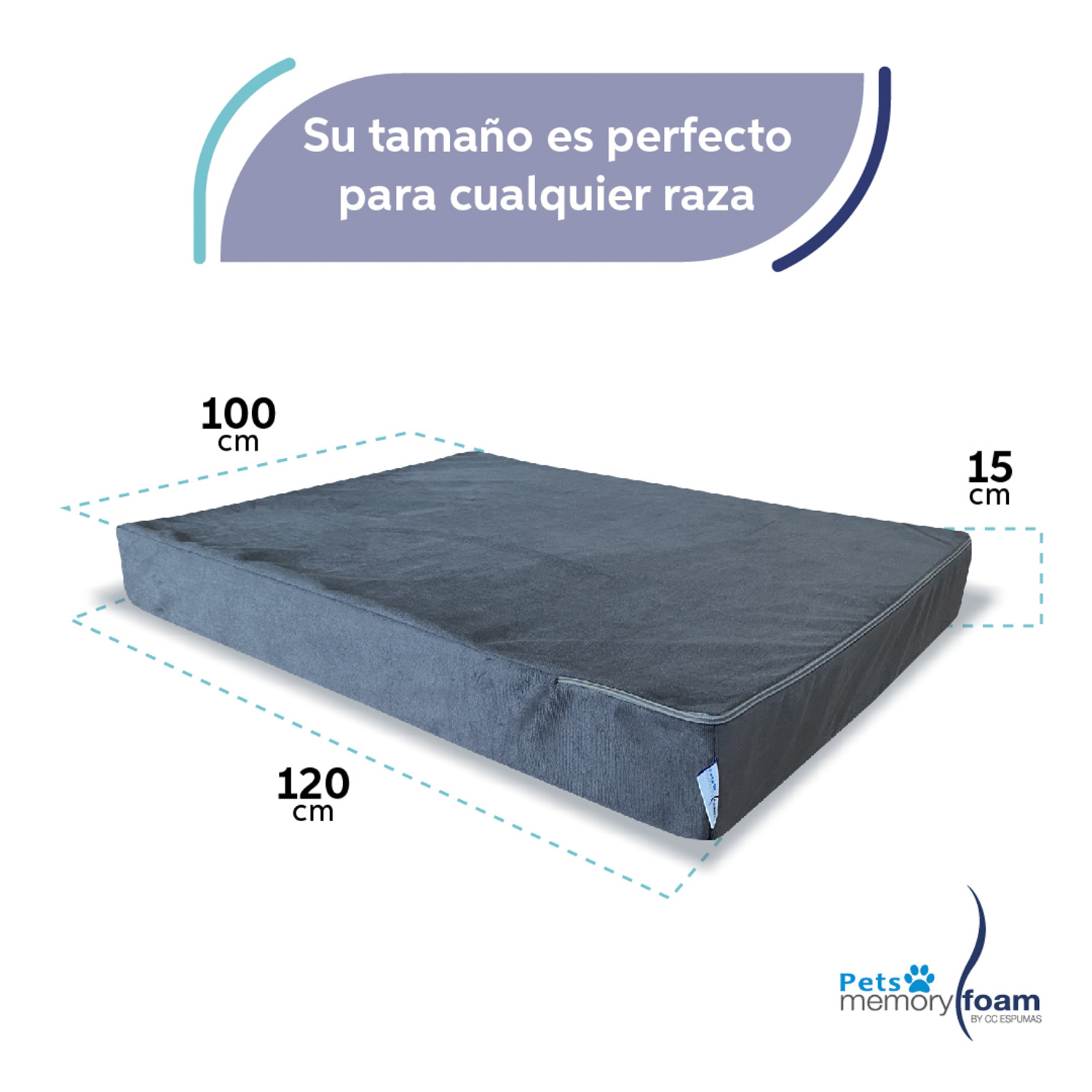 Foto 5 | Colchón para Mascotas Memory Foam  Ortopédico Extra Grande