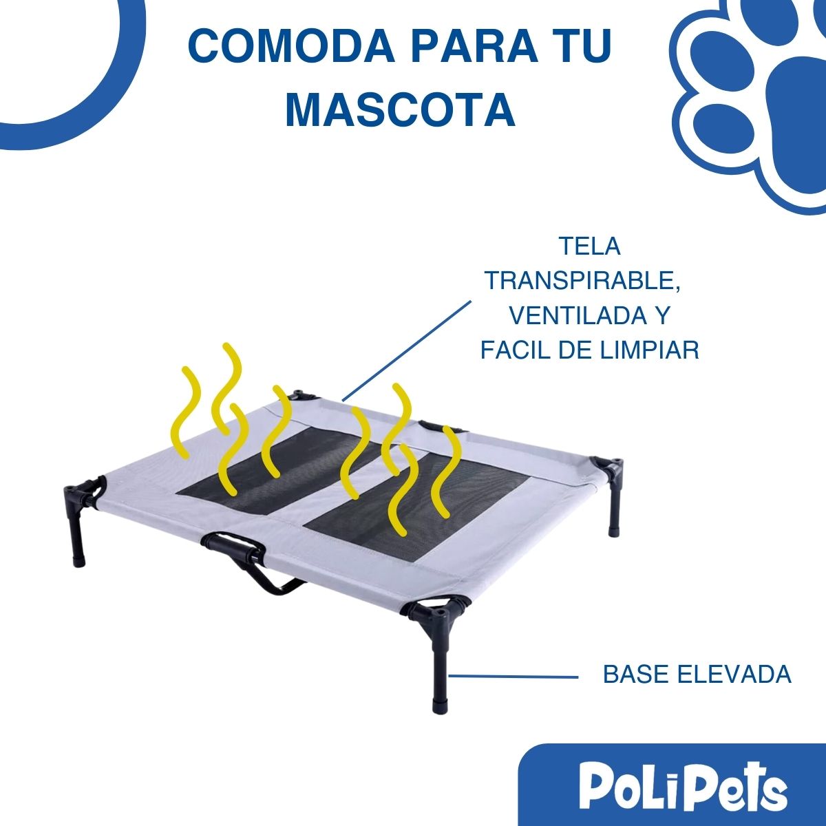 Foto 3 pulgar | Cama Elevada Poli Pets Ppcepmtxl para Mascota
