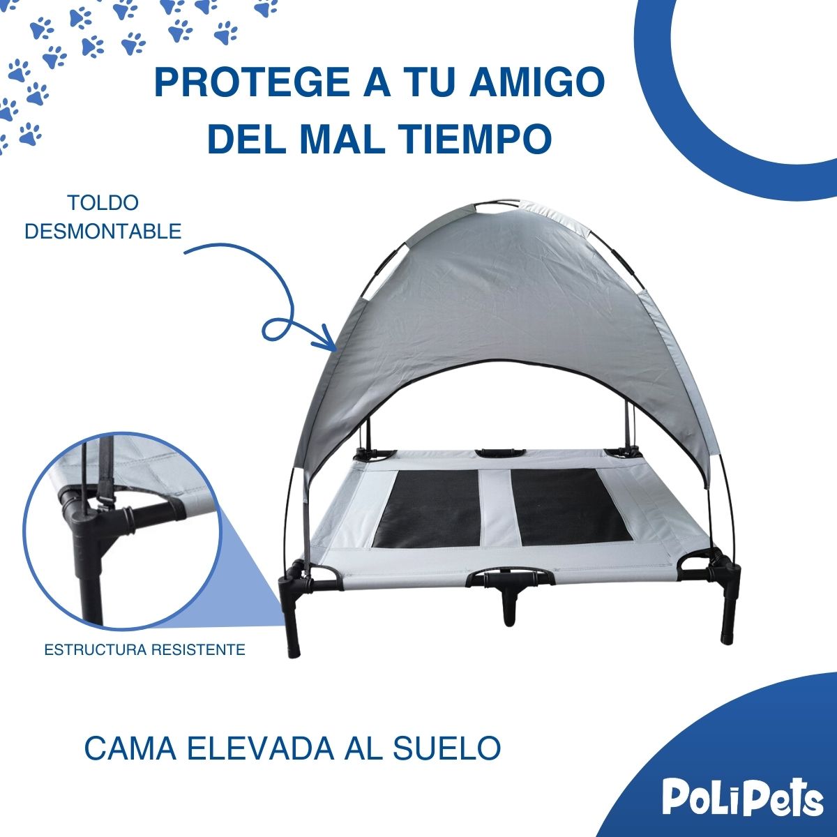 Foto 4 pulgar | Cama Elevada Poli Pets Ppcepmtxl para Mascota