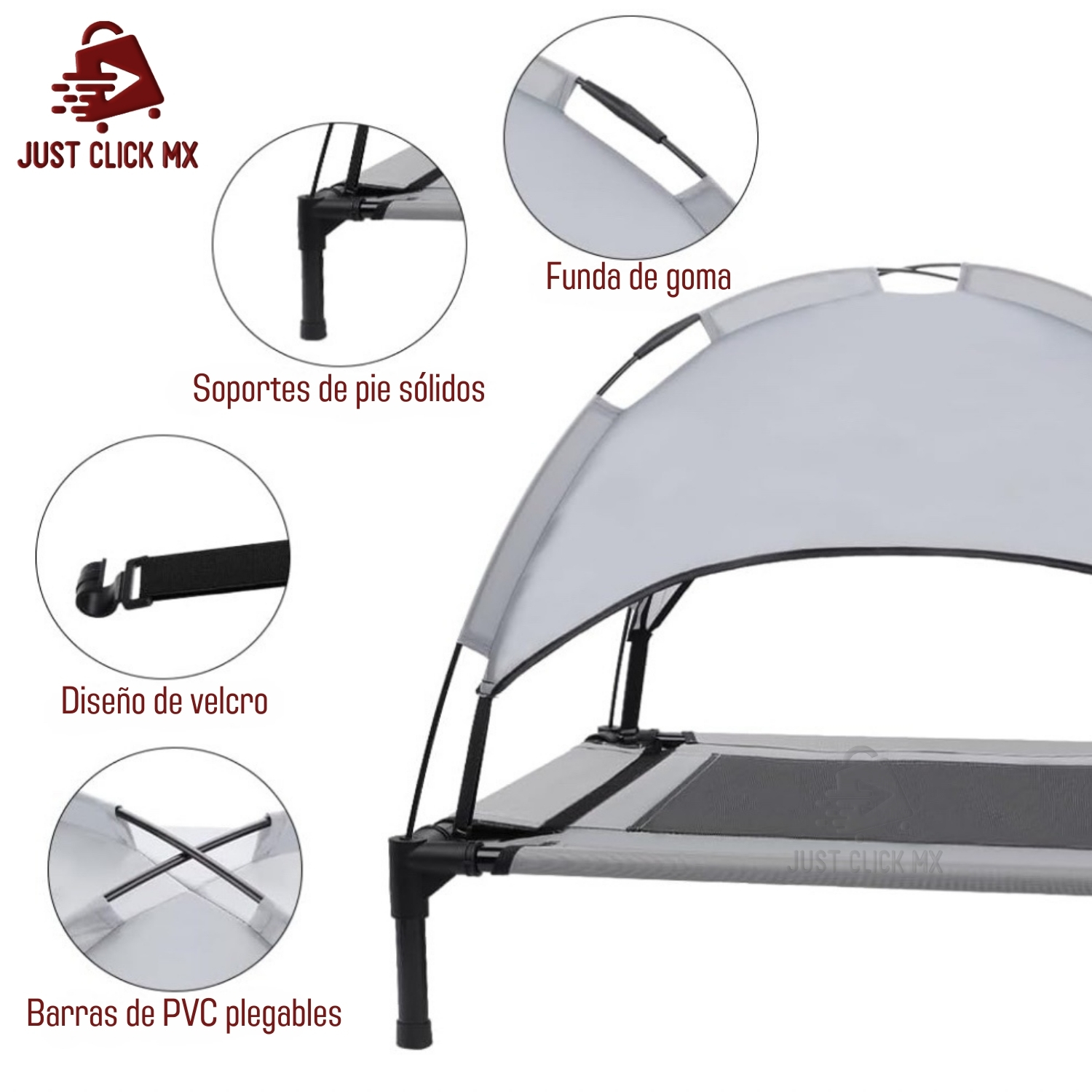 Foto 4 pulgar | Cama Elevada Para Perros JustClick MX Con Techo