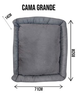 Foto 5 | Cama Rectangular de Lujo Lunics Grande Color Gris Oxford