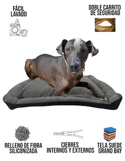 Foto 6 | Cama Rectangular de Lujo Lunics Grande Color Gris Oxford