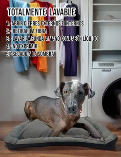 Foto 7 | Cama Rectangular de Lujo Lunics Grande Color Gris Oxford