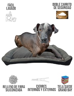 Foto 6 | Cama Rectangular de Lujo Lunics Jumbo Gris Oxford