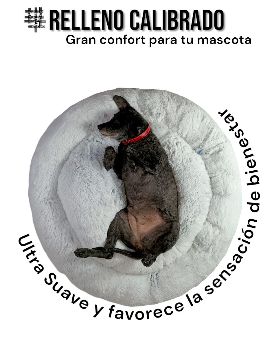 Foto 5 pulgar | Cama para Perro Lunics Blanca Antiestrés Mediana