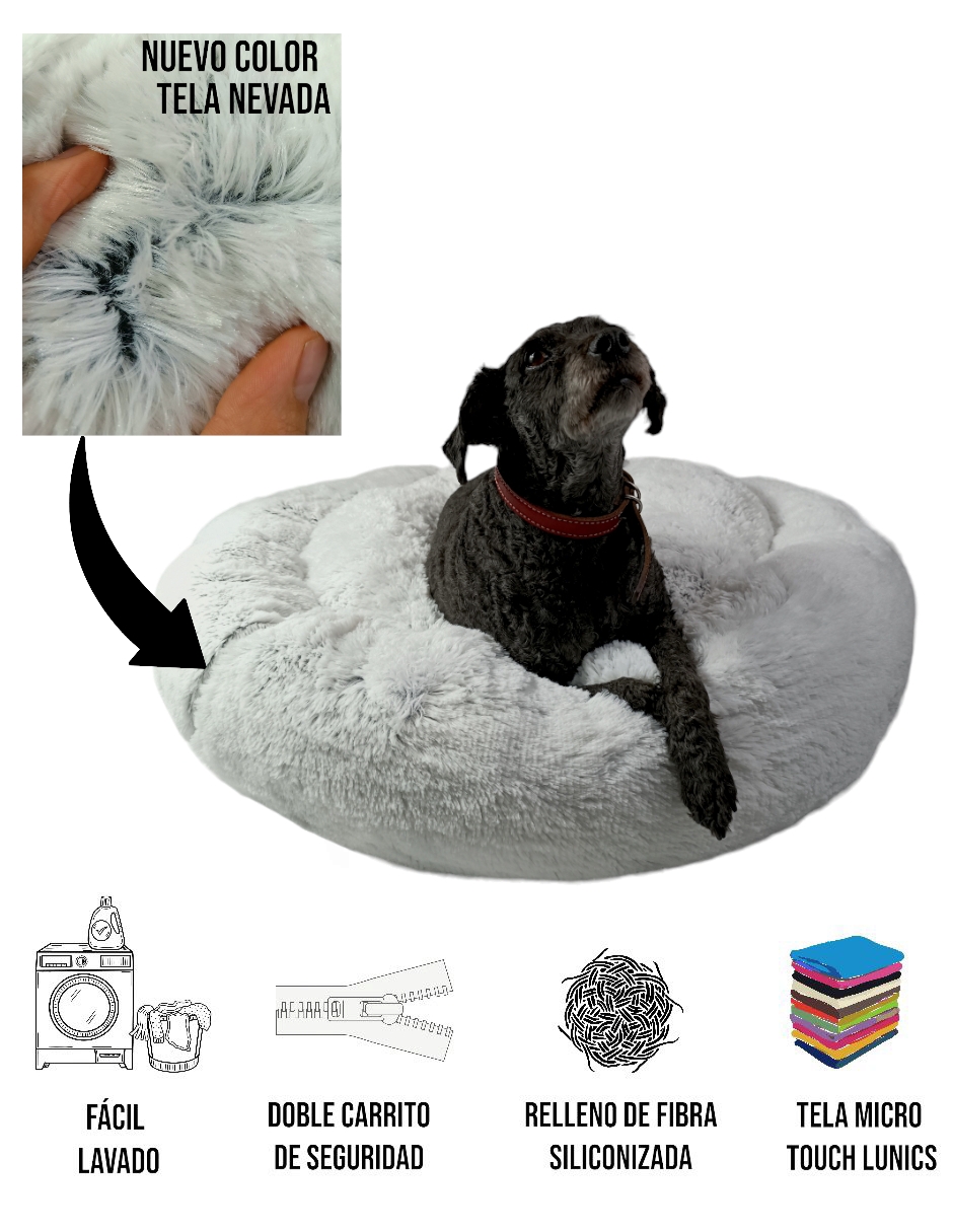 Foto 7 pulgar | Cama para Perro Lunics Blanca Antiestrés Mediana