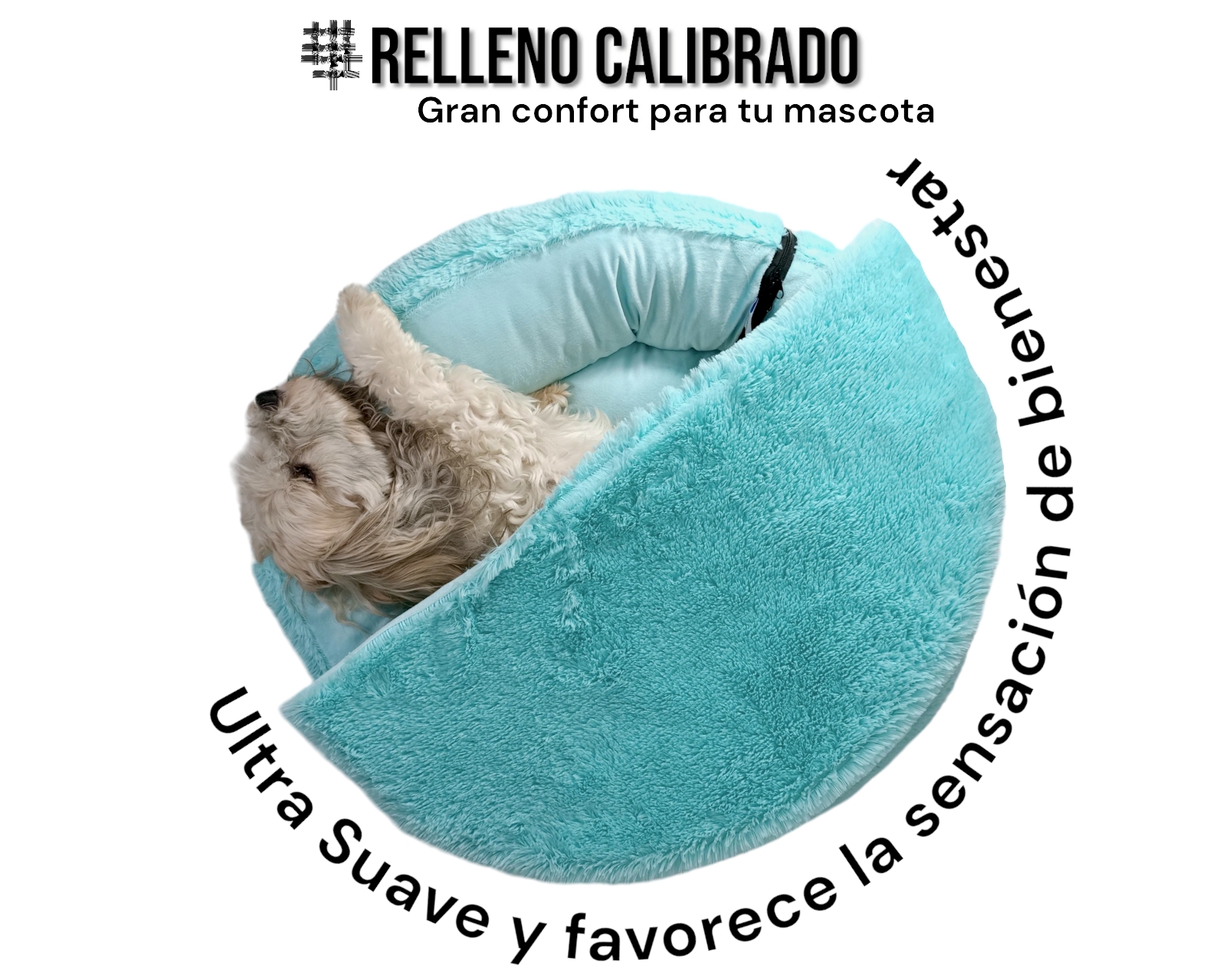 Foto 5 pulgar | Cama para Perro Lunics Aqua Antiestrés con Techo Desmontable Mediana