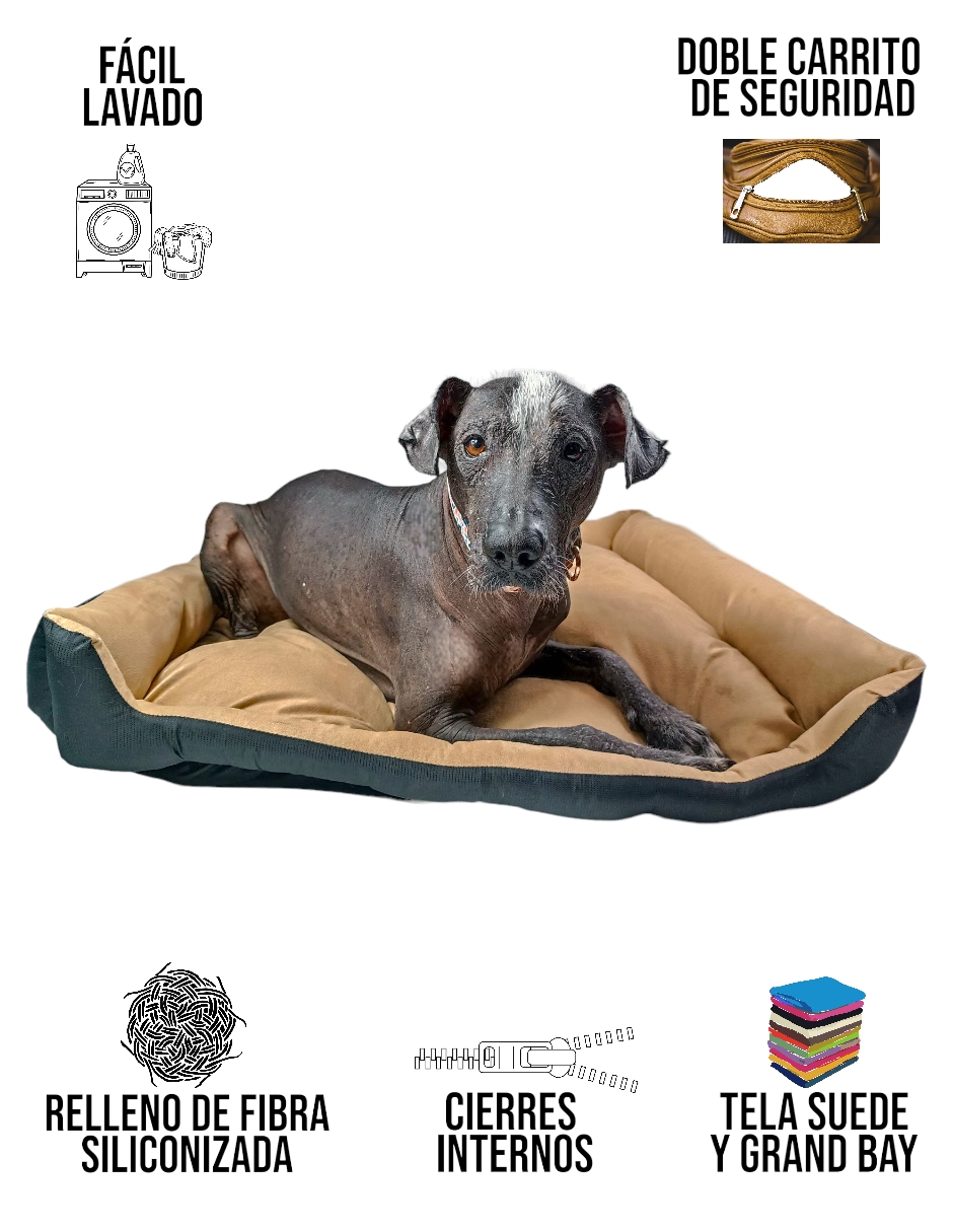 Foto 6 | Cama Rectangular de Lujo Lunics Mediana color Miel