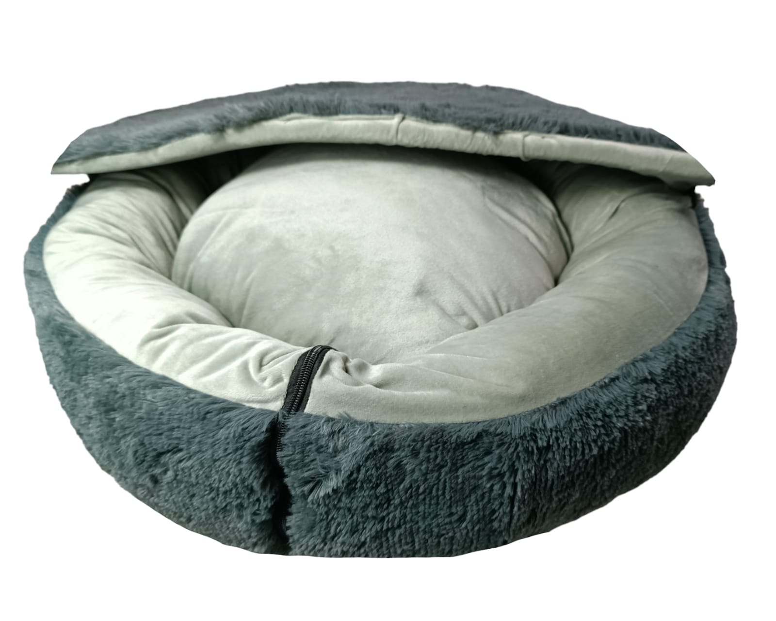 Cama para Perro Lunics Antiestrés con Techo Desmontable Mediana Gris Oxford $699