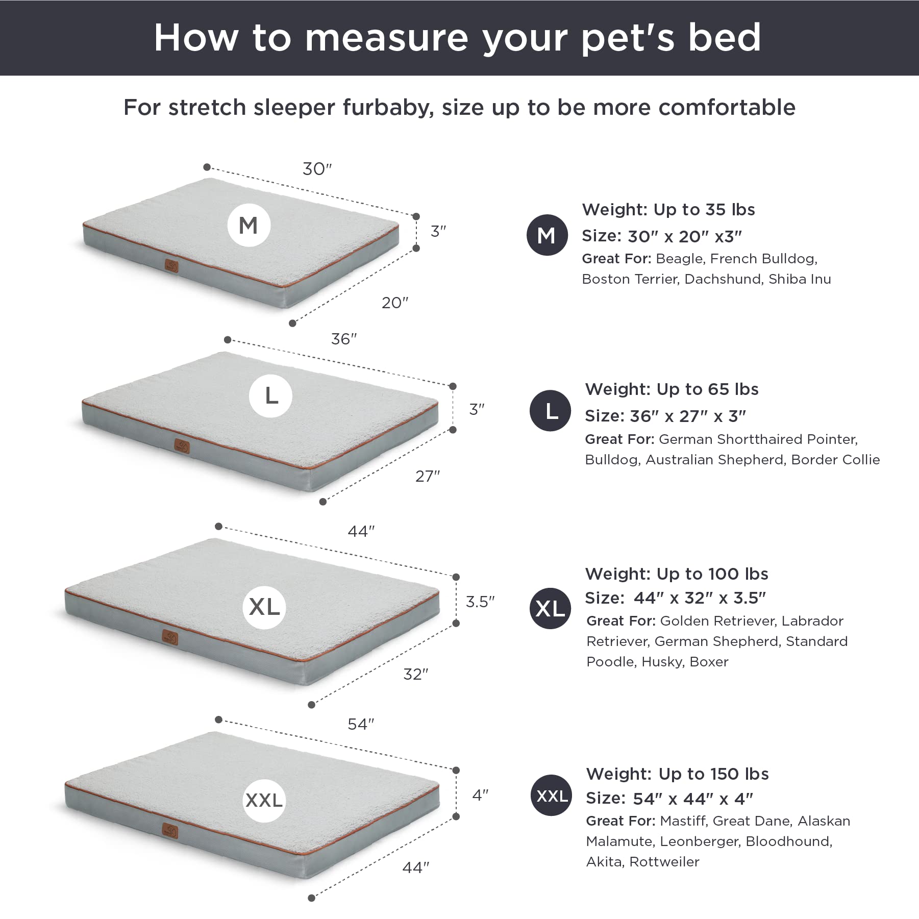 Foto 3 pulgar | Cama Ortopédica Extra Grande Para Perros Grandes - Venta Internacional.