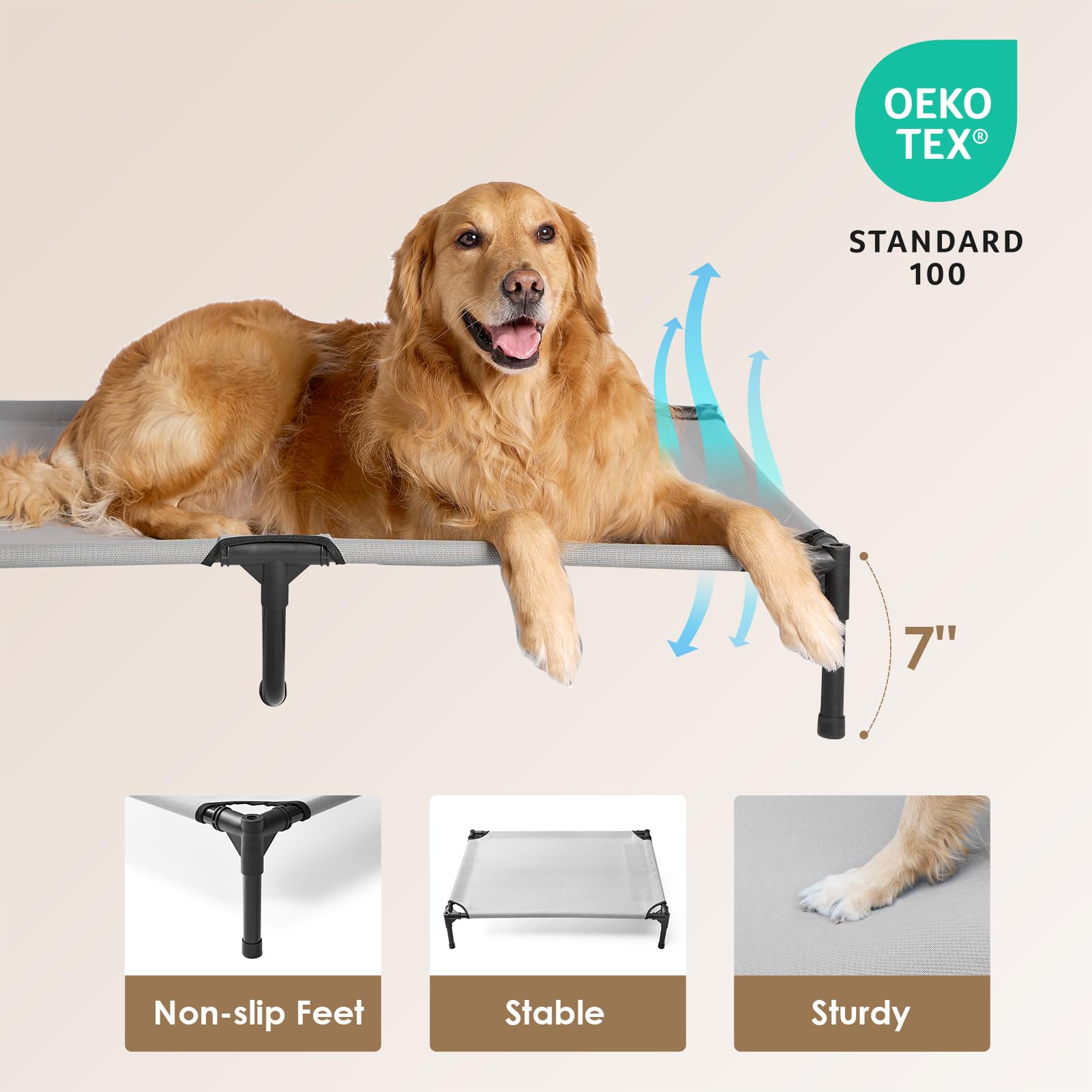 Foto 3 pulgar | Cuna Elevada Para Perros Eheyciga 112 Cm Para Perros Grandes De 54 Kg - Venta Internacional.