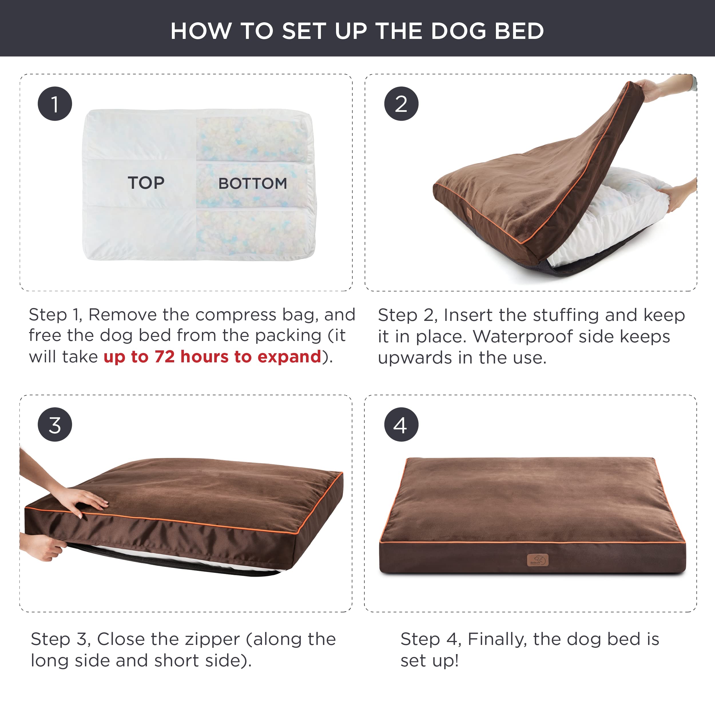 Foto 4 pulgar | Cama Para Perros Impermeable Para Perros Extragrandes De Hasta 45 Kg - Venta Internacional.