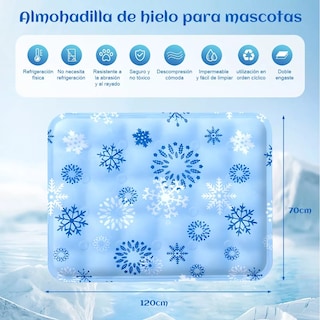 Foto 2 | Tapete De Gel Para Perro Refrescante 70*120cm Eo Safe Imports Esi-15276 Azul