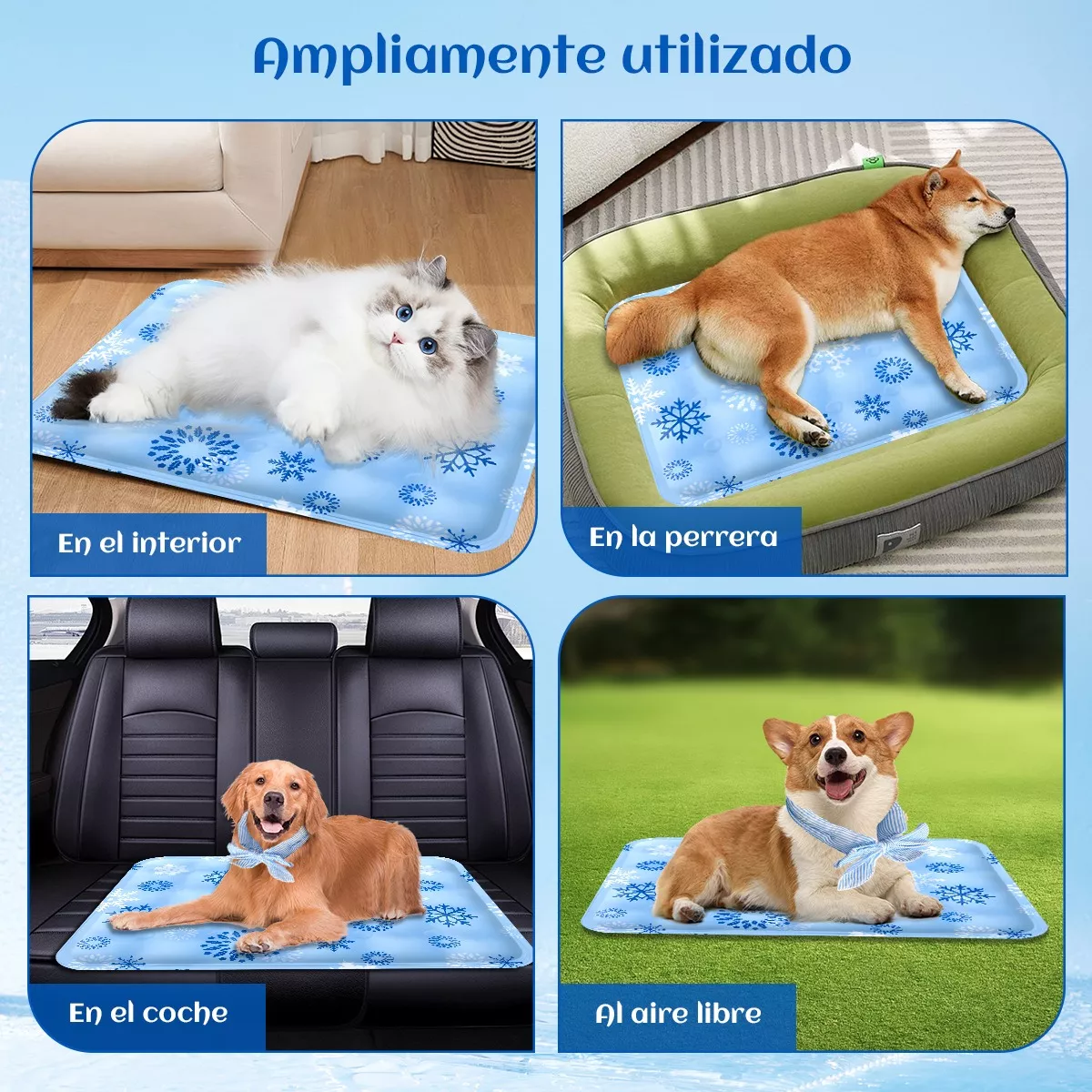 Foto 5 pulgar | Tapete De Gel Para Perro Refrescante 70*120cm Eo Safe Imports Esi-15276 Azul