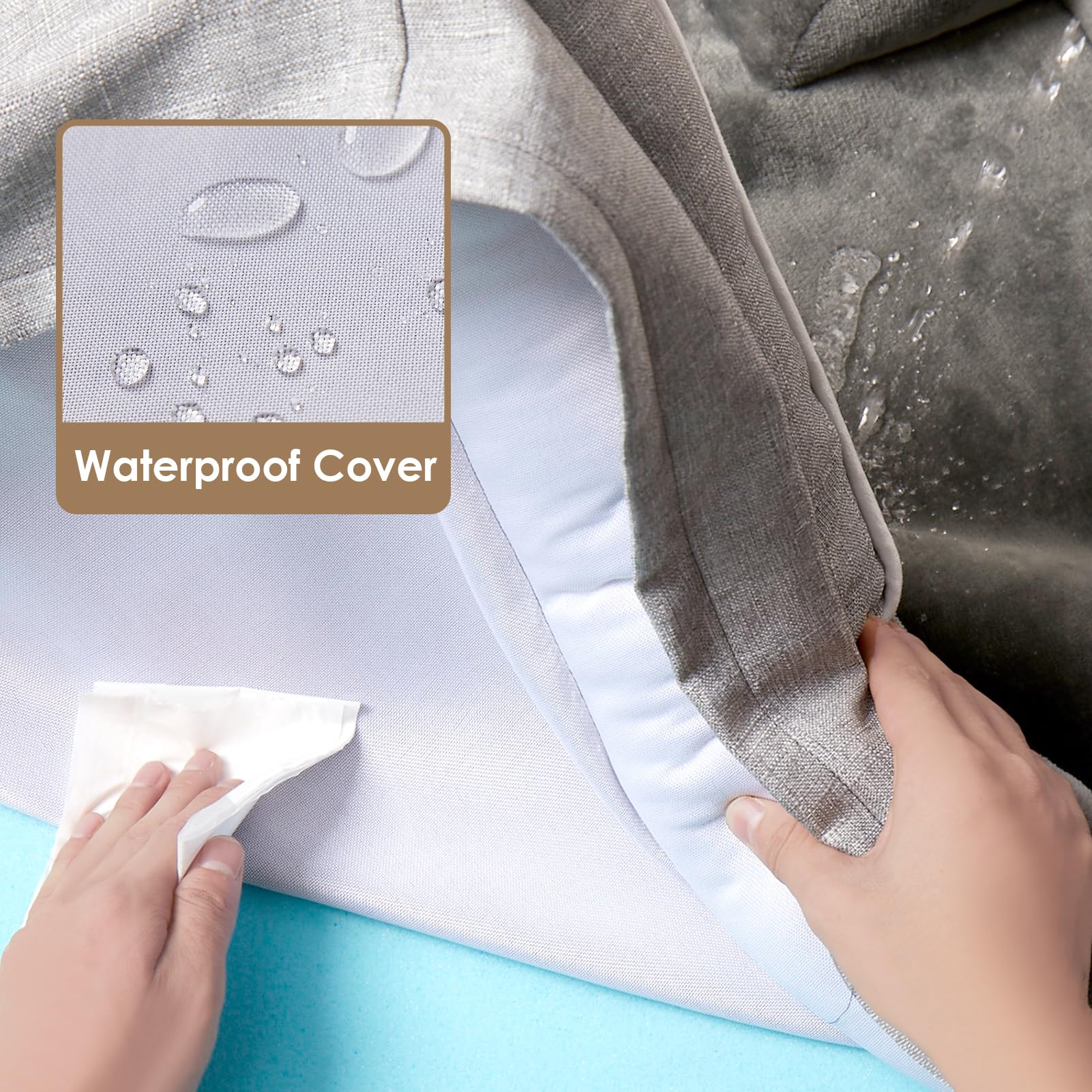 Foto 4 pulgar | Cama Ortopédica Para Perros Eheyciga, Impermeable, Viscoelástica, Gris - Venta Internacional.