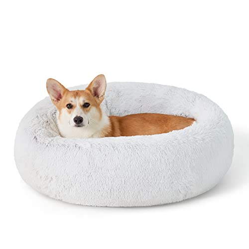 Cama Para Mascotas Bedsure Calmante Para Perros De Tamaño Mediano, Rosquilla, Lavable, 45 Libras - Venta Internacional.