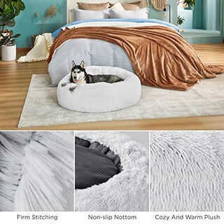 Foto 2 | Cama Para Mascotas Bedsure Calmante Para Perros De Tamaño Mediano, Rosquilla, Lavable, 45 Libras - Venta Internacional.