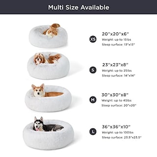 Foto 4 | Cama Para Mascotas Bedsure Calmante Para Perros De Tamaño Mediano, Rosquilla, Lavable, 45 Libras - Venta Internacional.