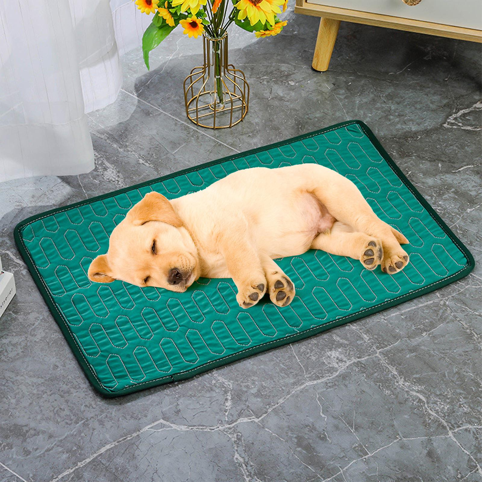 Foto 3 pulgar | Alfombrilla Refrigerante Para Mascotas Huoguo Para Perros Y Gatos, Color Verde, Seda Helada, 60 X 40 - Venta Internac